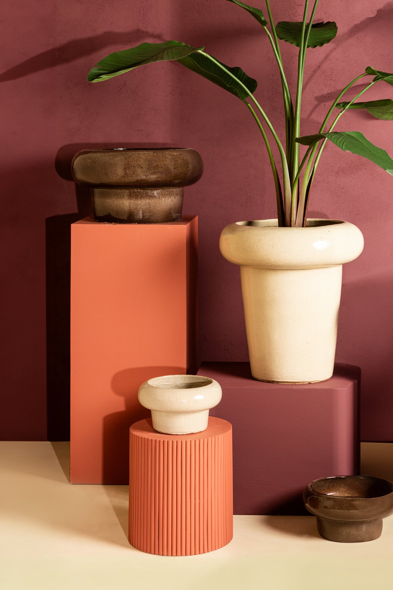Megga Pot en céramique - Brown, Cream
