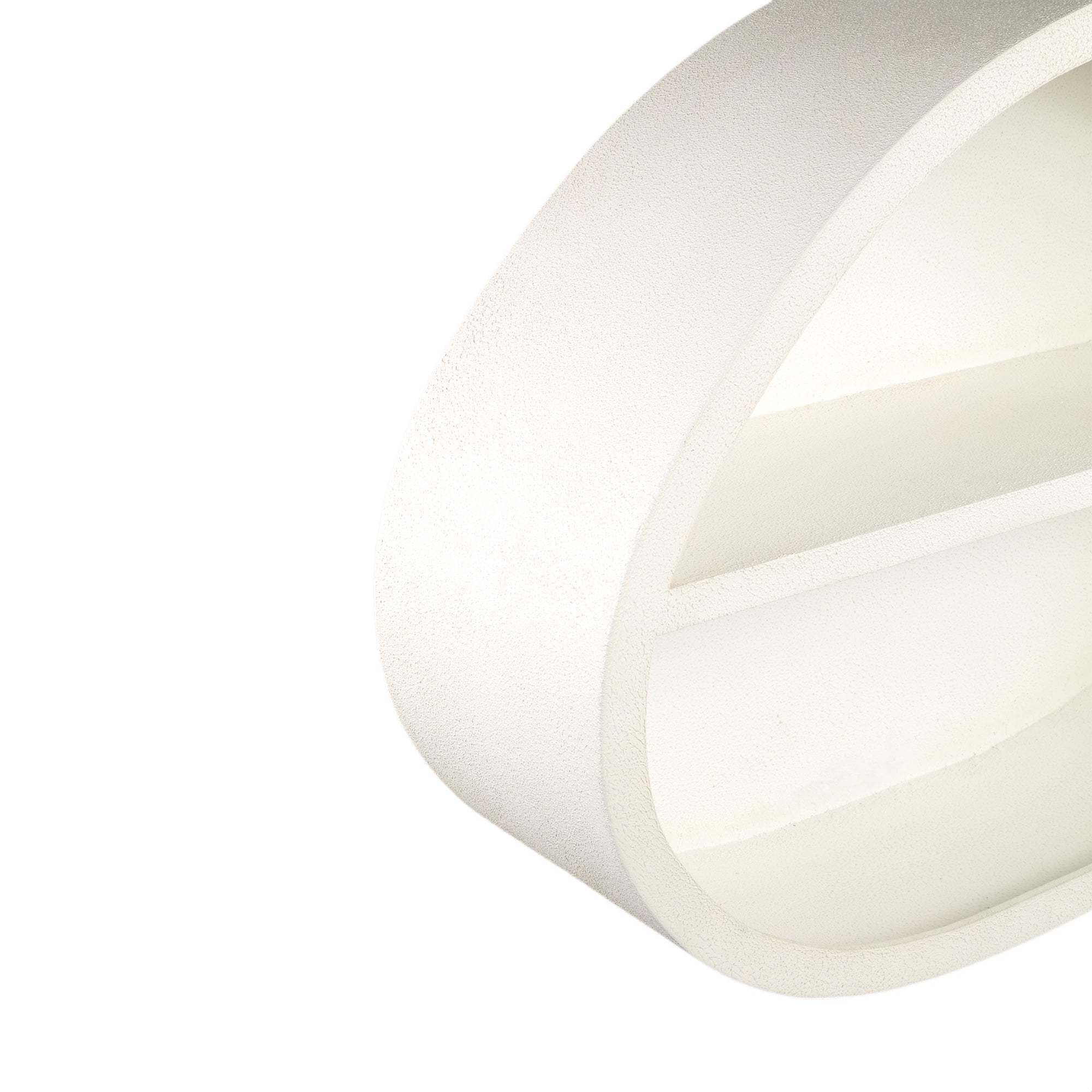 Emmelie White MDF rough oval wall rack low