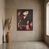 Janicia Black polyester painting rectangle woman