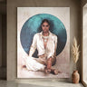 Lilyann Natural polyesterpainting rectangle womanL