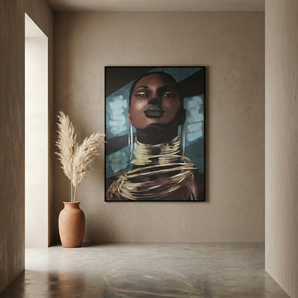 Muniba Liver polyesterpainting rectanglewomanfaceL
