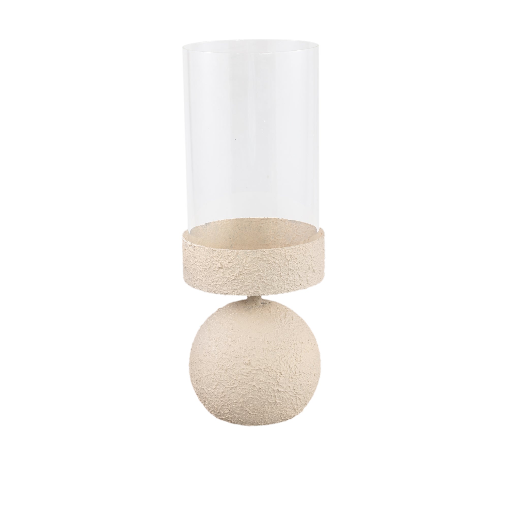Cheska Bougeoirs en verre - Crème