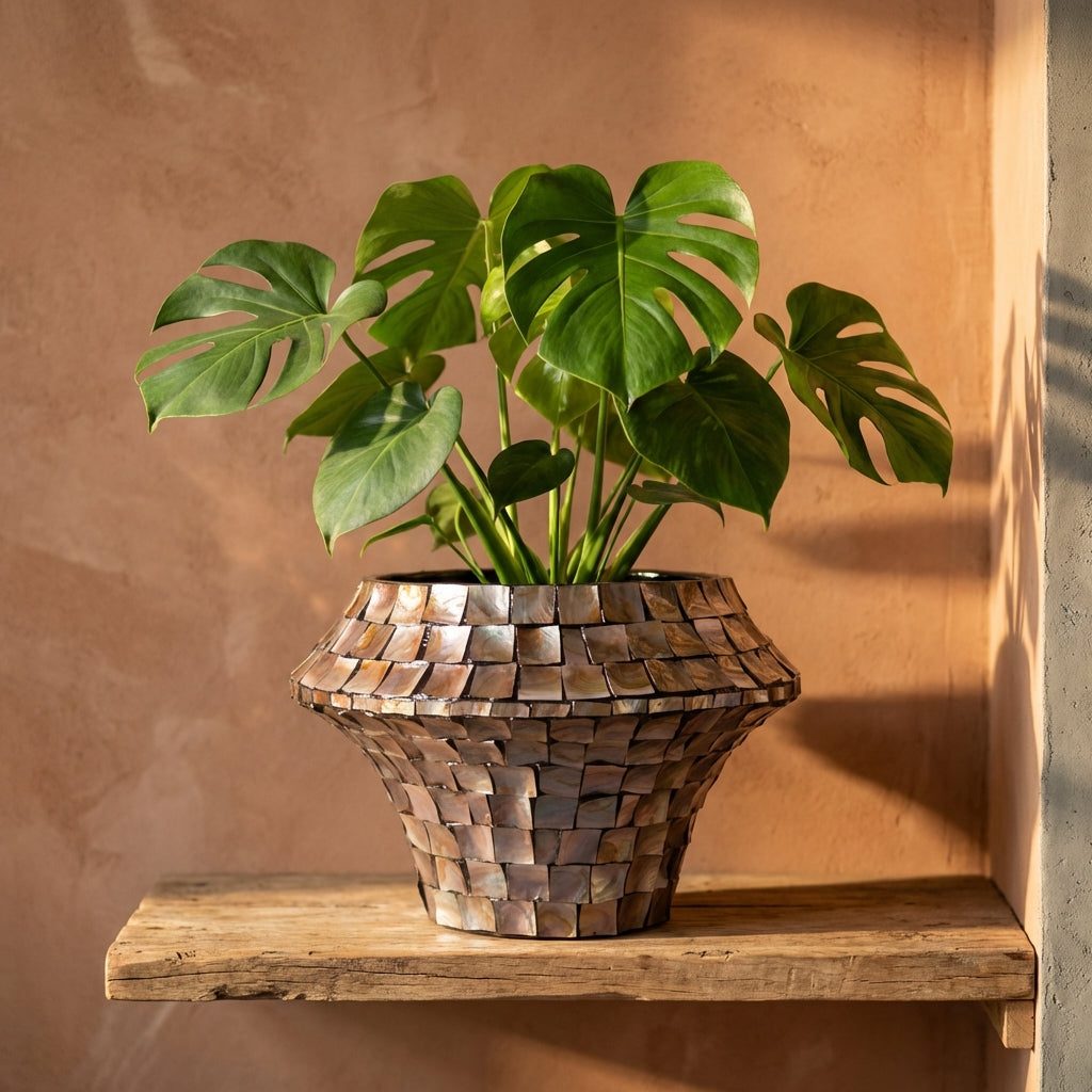 Daven Pot en bamboo - Bronze