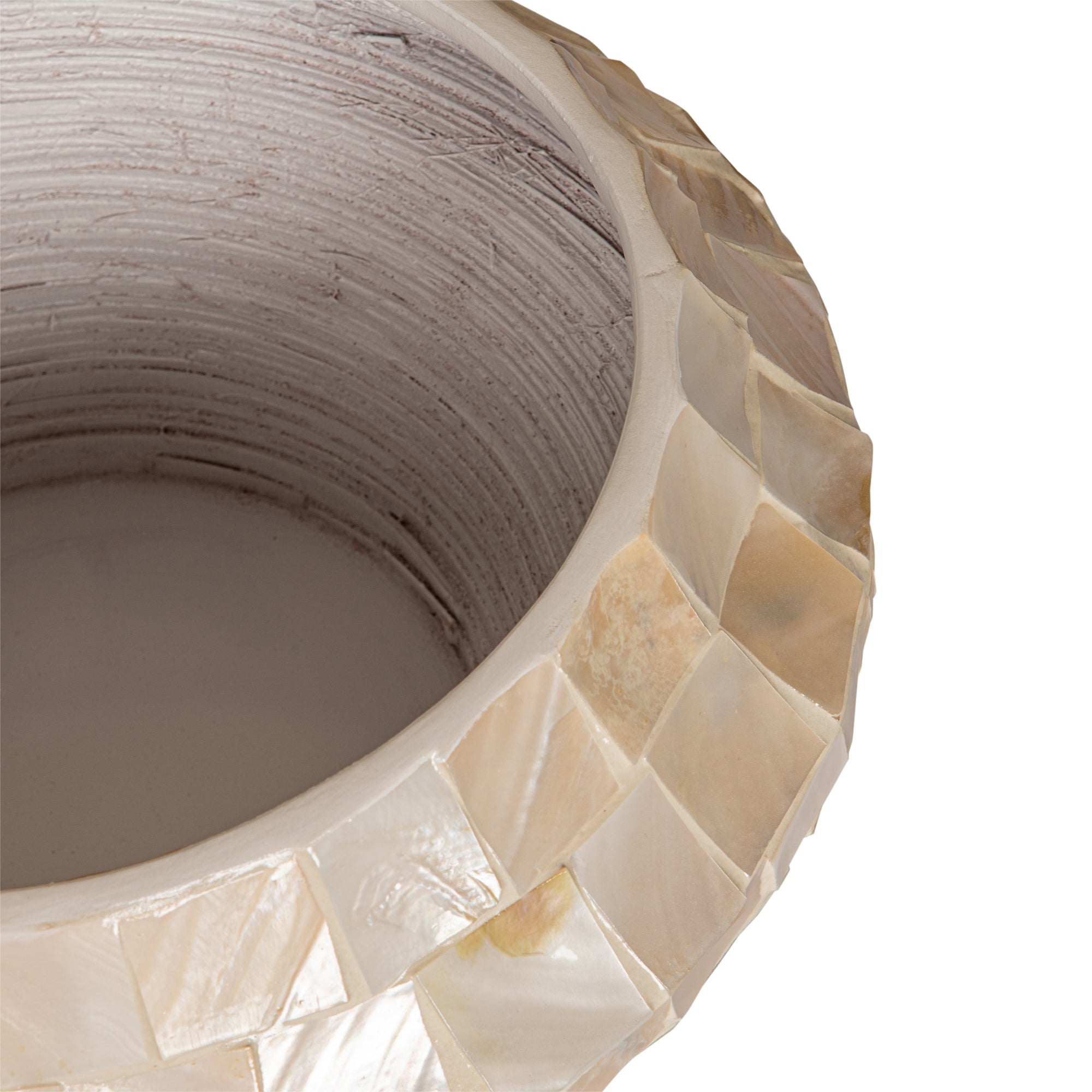 Daven Pot en bamboo - Crème