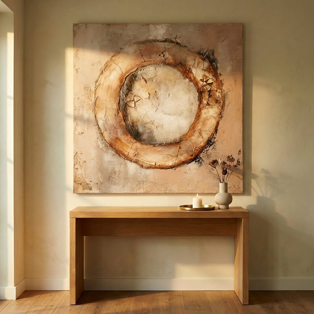Arianna Brown canvas wall panel ring