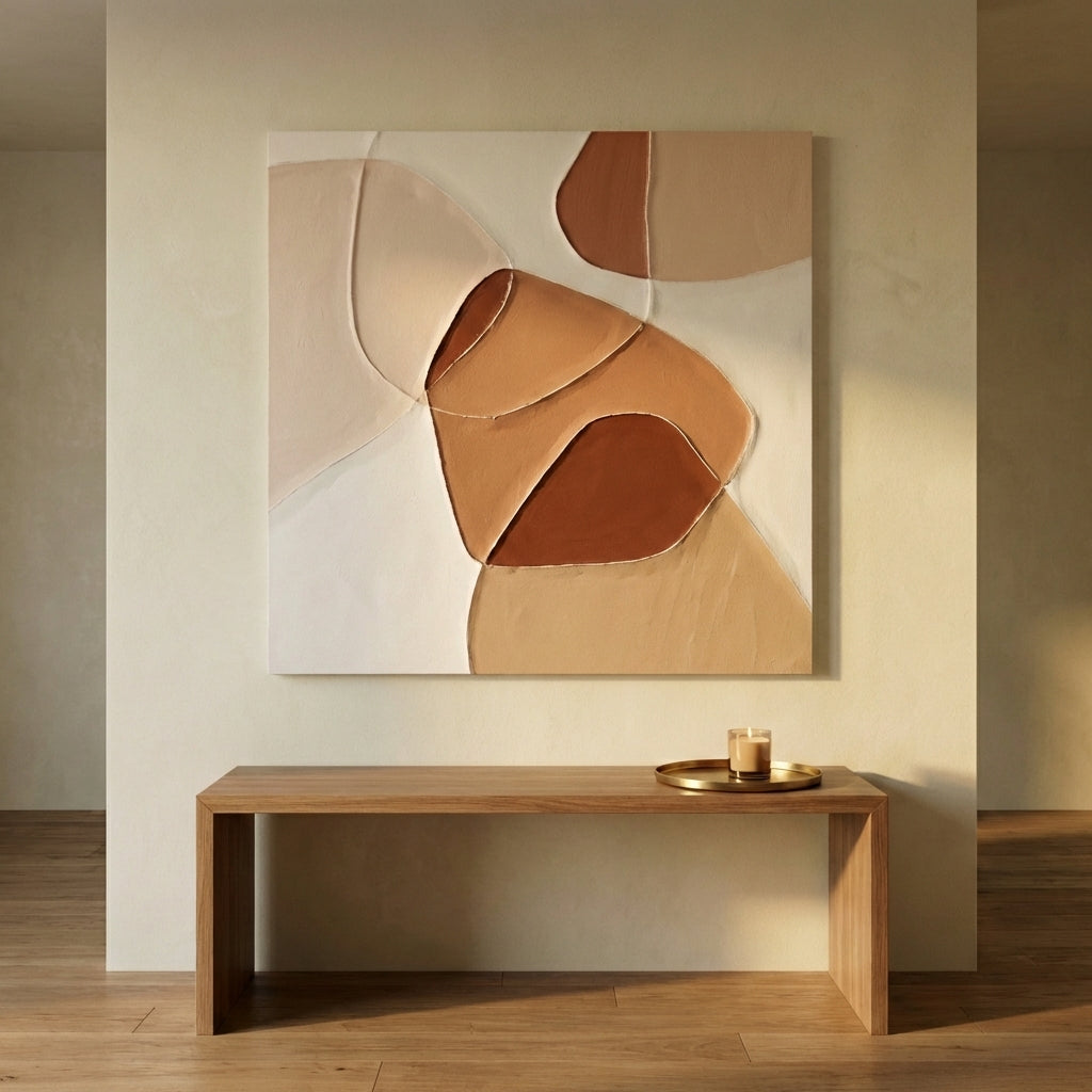 Olympia Brown canvas wall panell organic