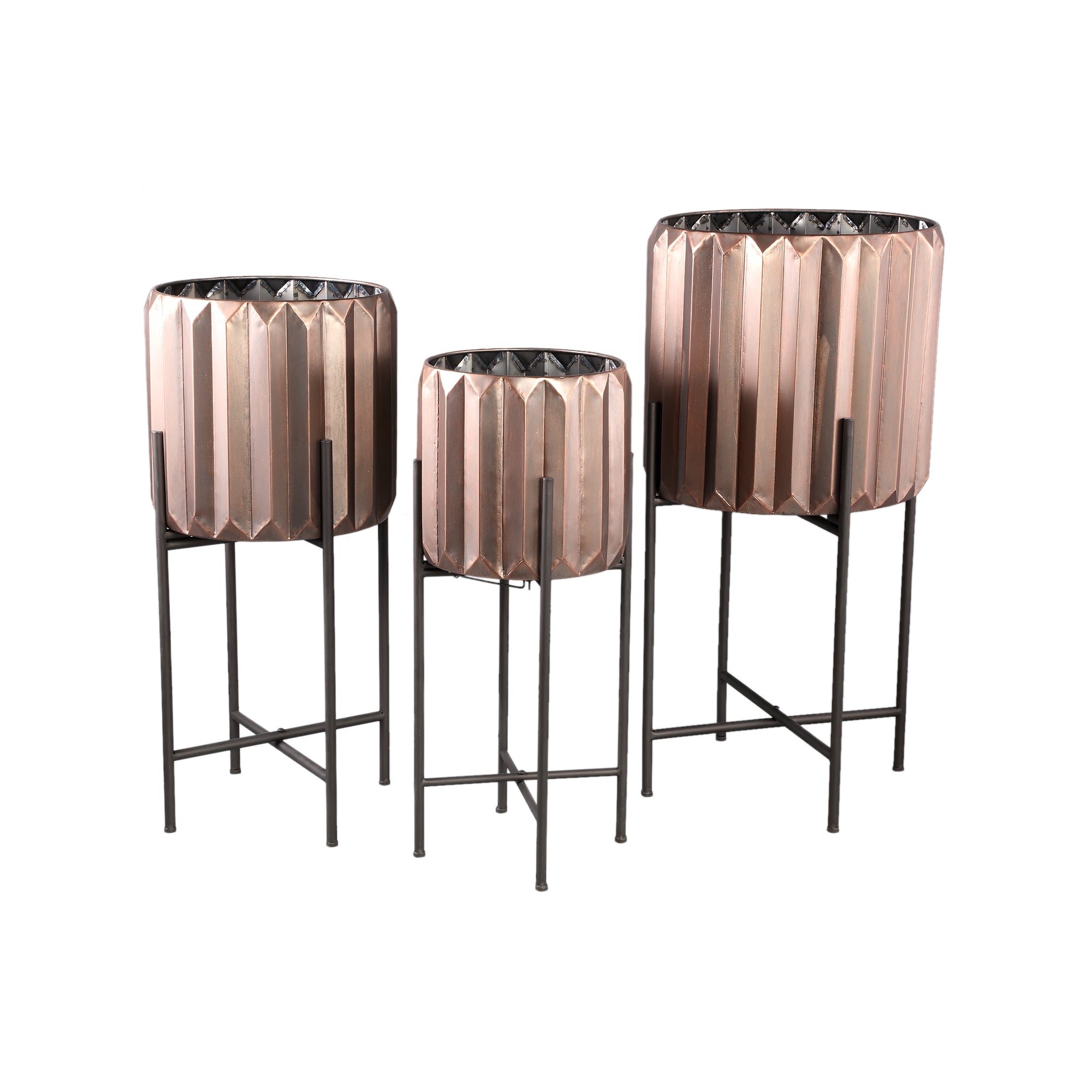 Eleyza Pot en métal - L (37x37x74 cm)