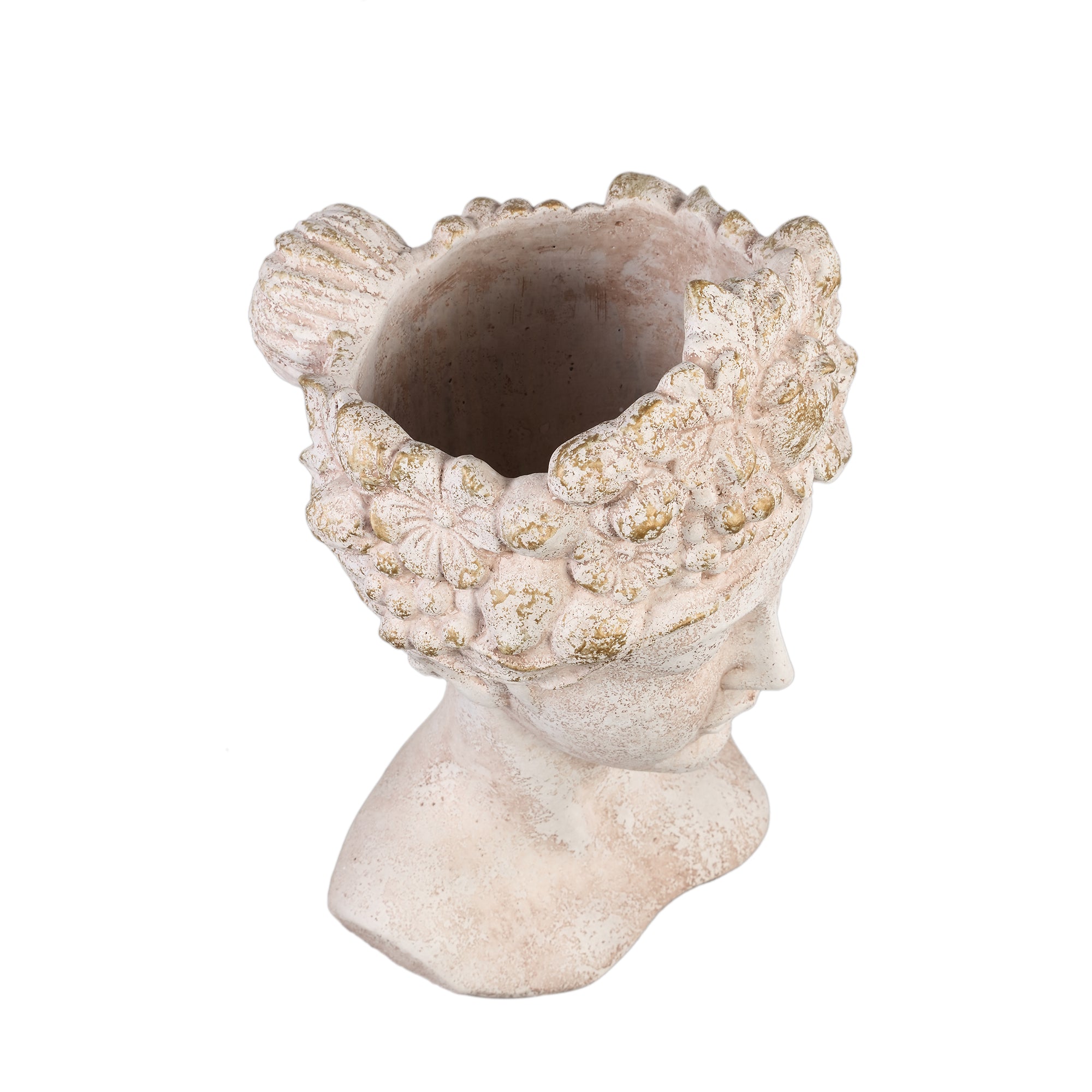 Sherlene Cream cement face shaped statue high