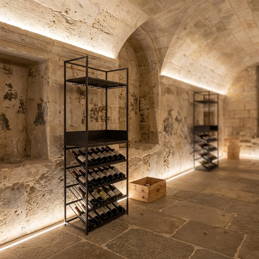 Ambiance cave contemporaine avec éclairage LED