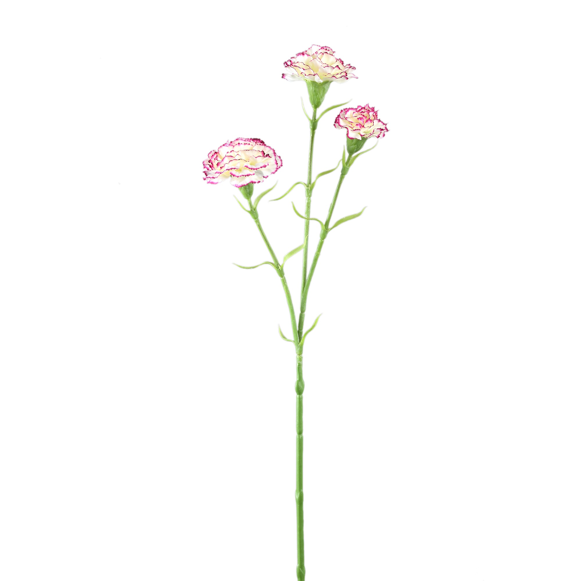 Carnation Flower White purple spray 3 flowers Violet — Fleur artificielle — Fleur artificielle design premium | Häus