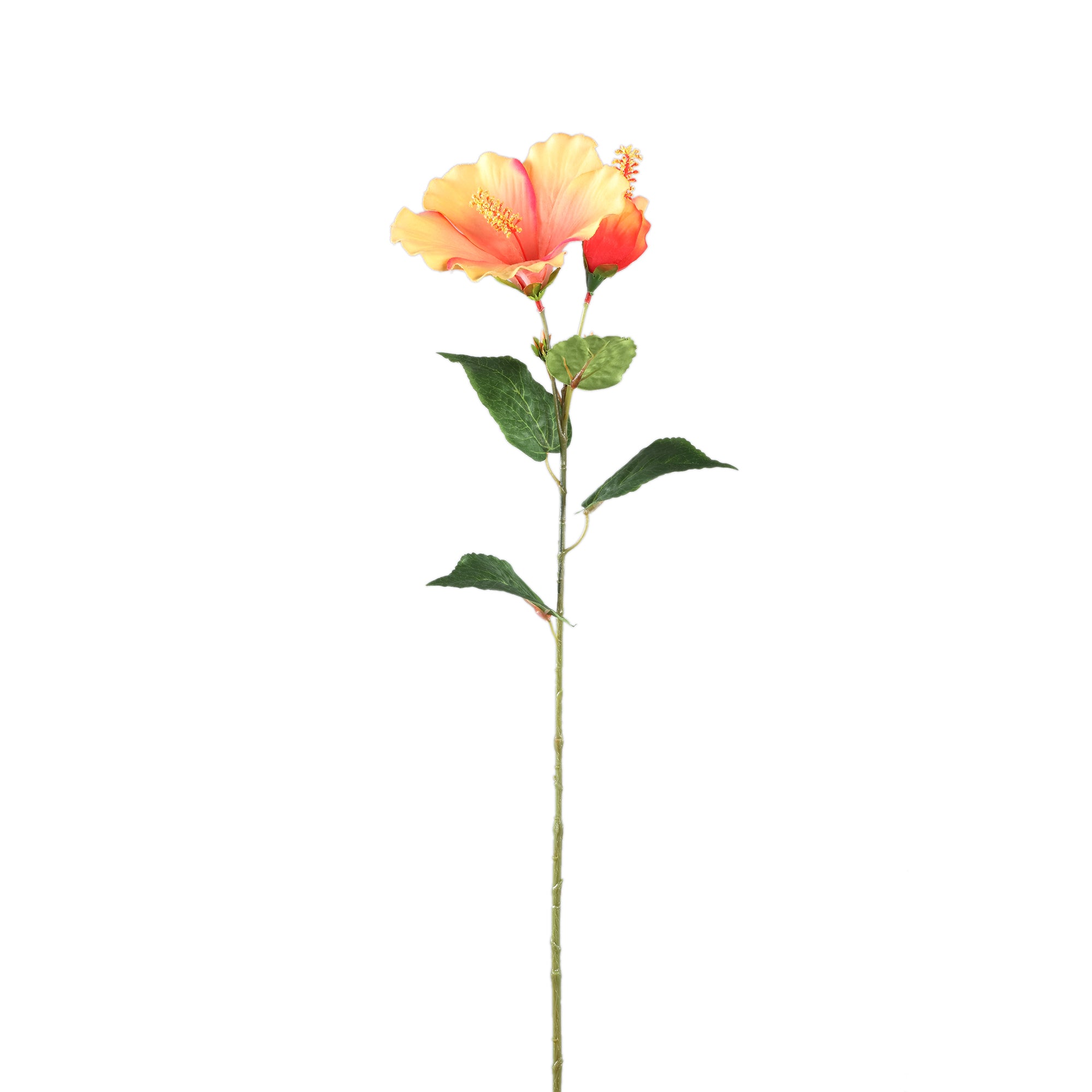 Garden Flower Orange hibiscus spray with bud Orange — Fleur artificielle — Fleur artificielle design premium | Häus