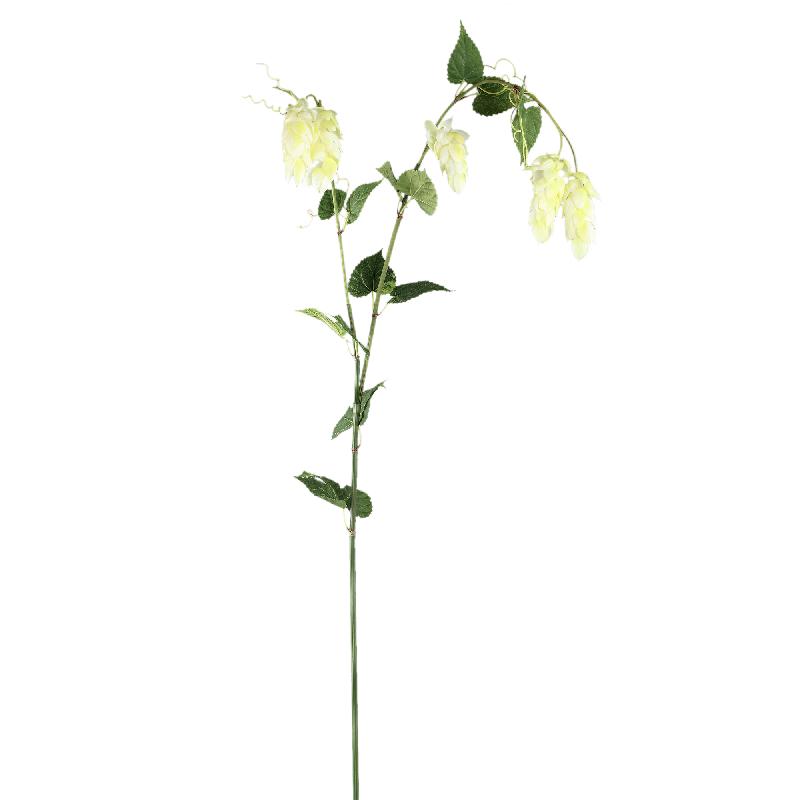 Twig Plant Cream hops spray with leaves Crème — Branche artificielle — vue 3 | Häus