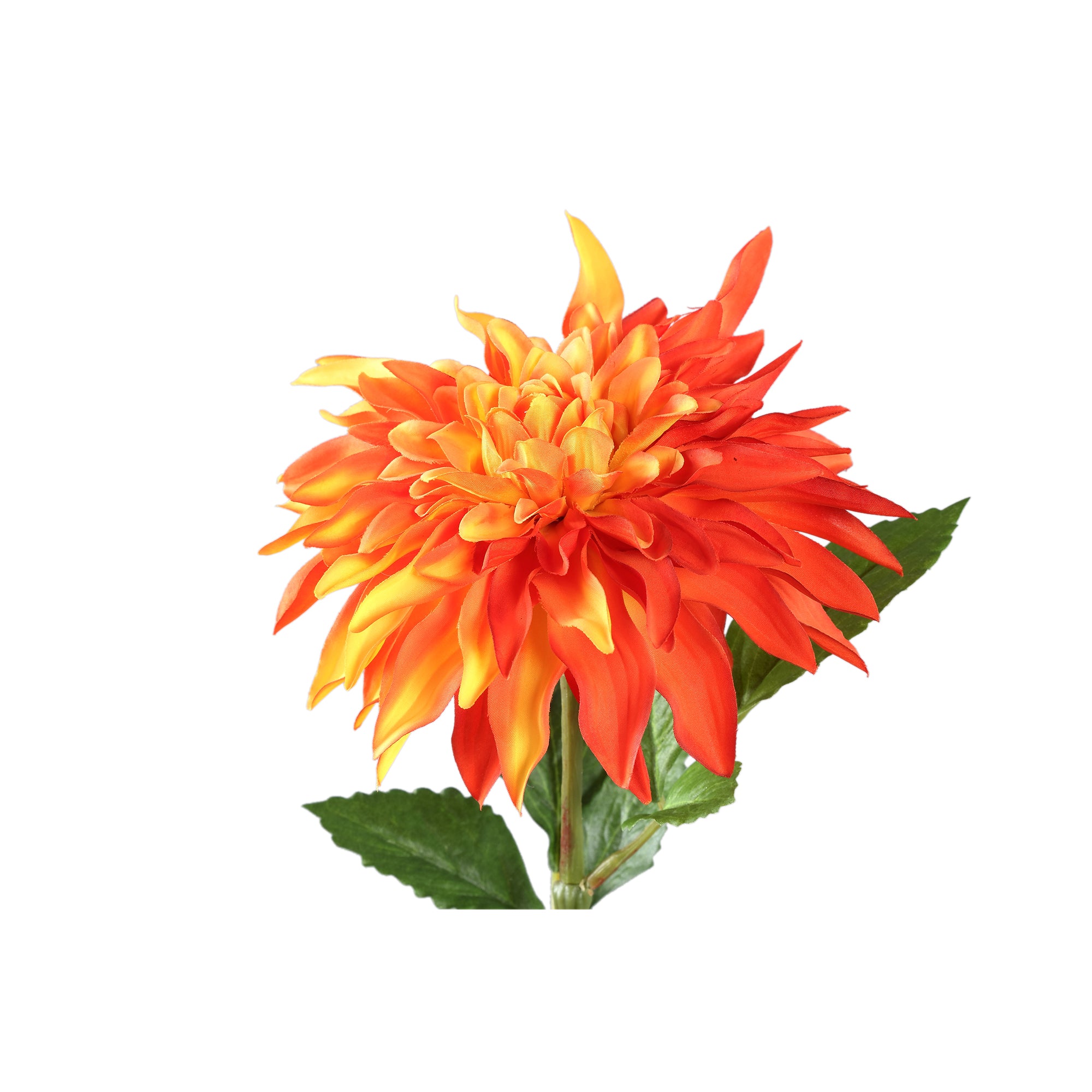 Dahlia Flower orange yellow spray with leaves Orange — Fleur artificielle — vue 2 | Häus