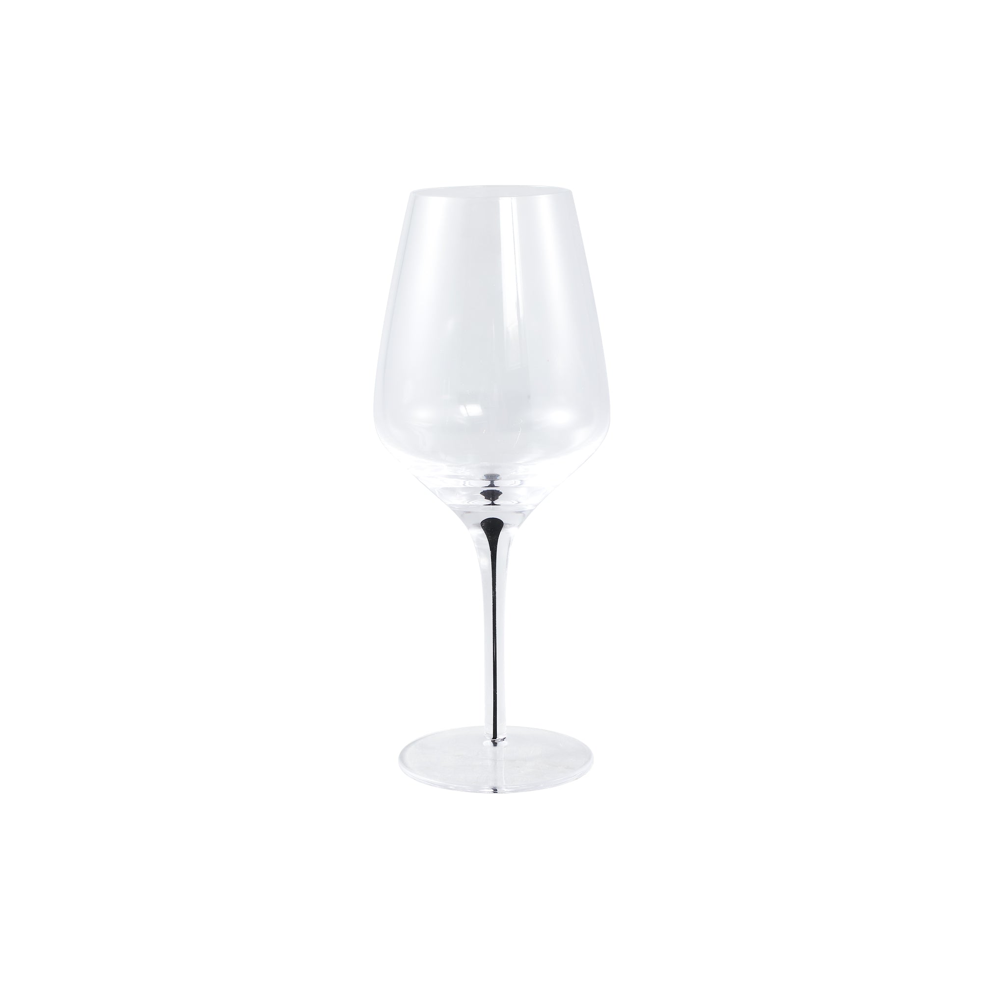Clive Clear red wine glass black drop