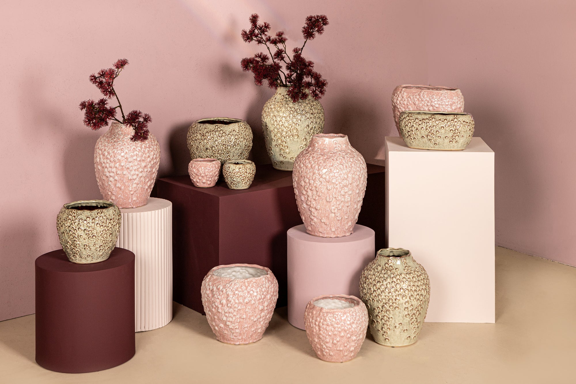 Avis Pot en céramique - Cream, Pink