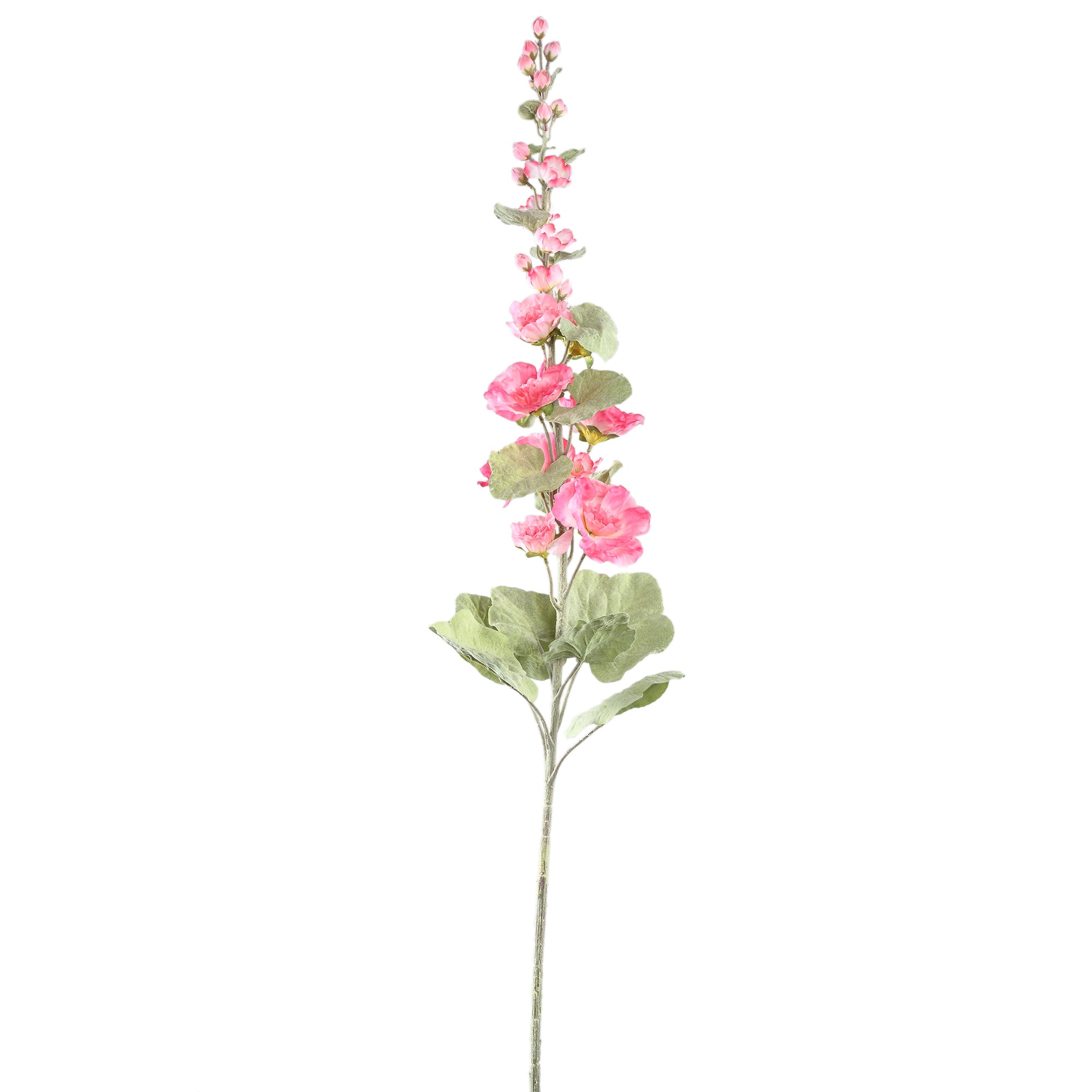 Hollyhock Flower Pink spray with leaves Rose — Fleur artificielle — Fleur artificielle design premium | Häus