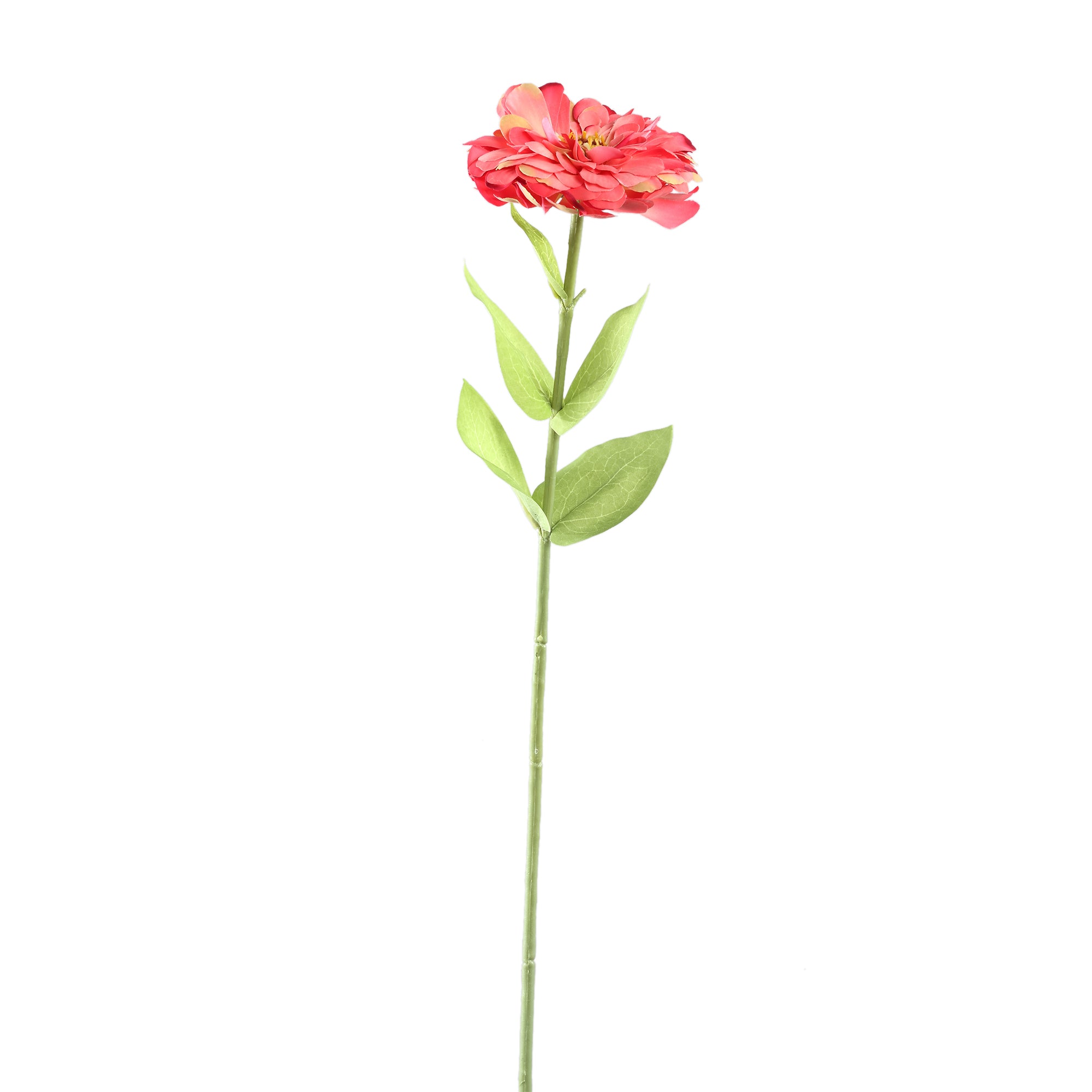 Garden Flower Pink zinnia flower spray with leaves Rose — Fleur artificielle — Fleur artificielle design premium | Häus