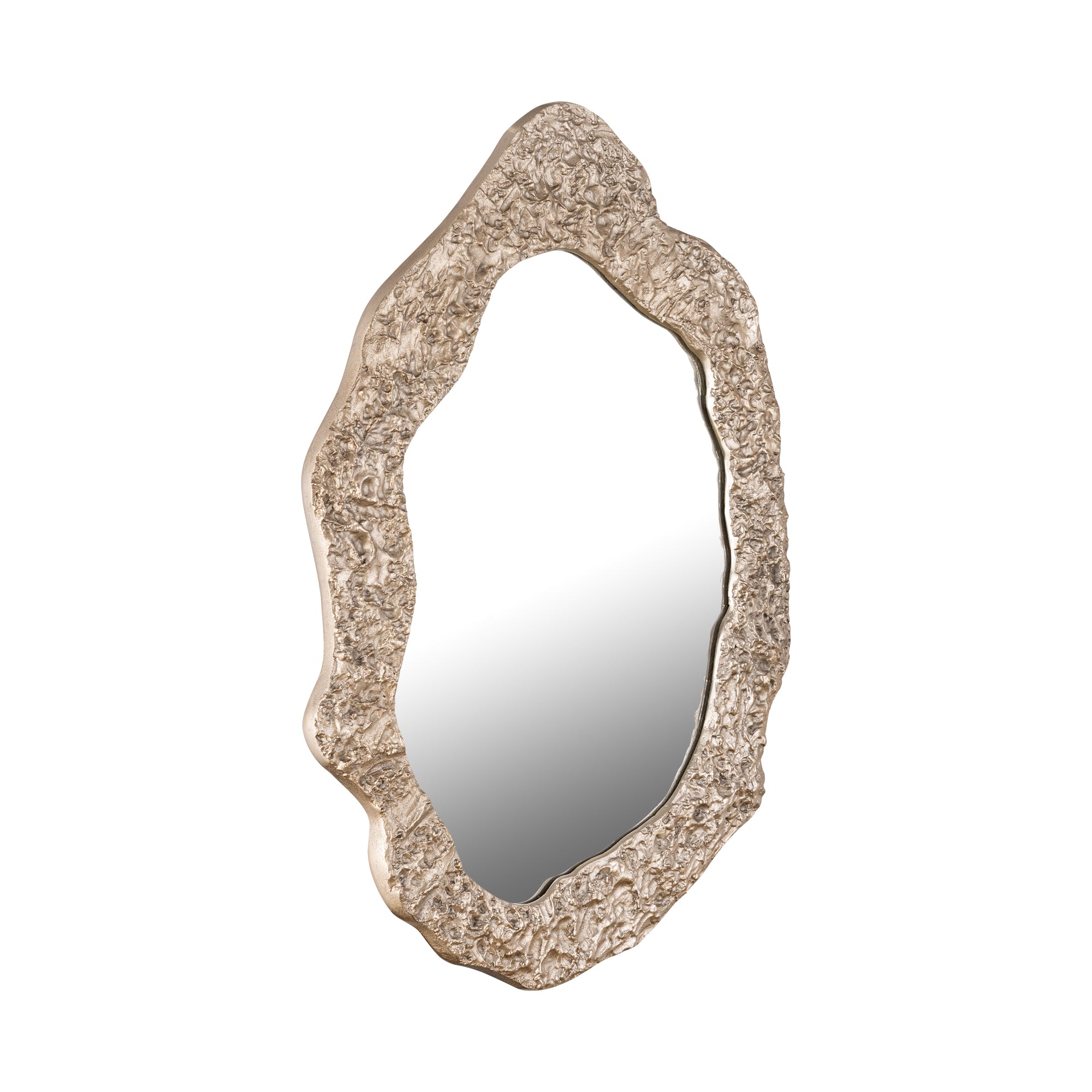 Morina Champagne alu mirror organic oval shape