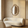 Morina Champagne alu mirror organic oval shape