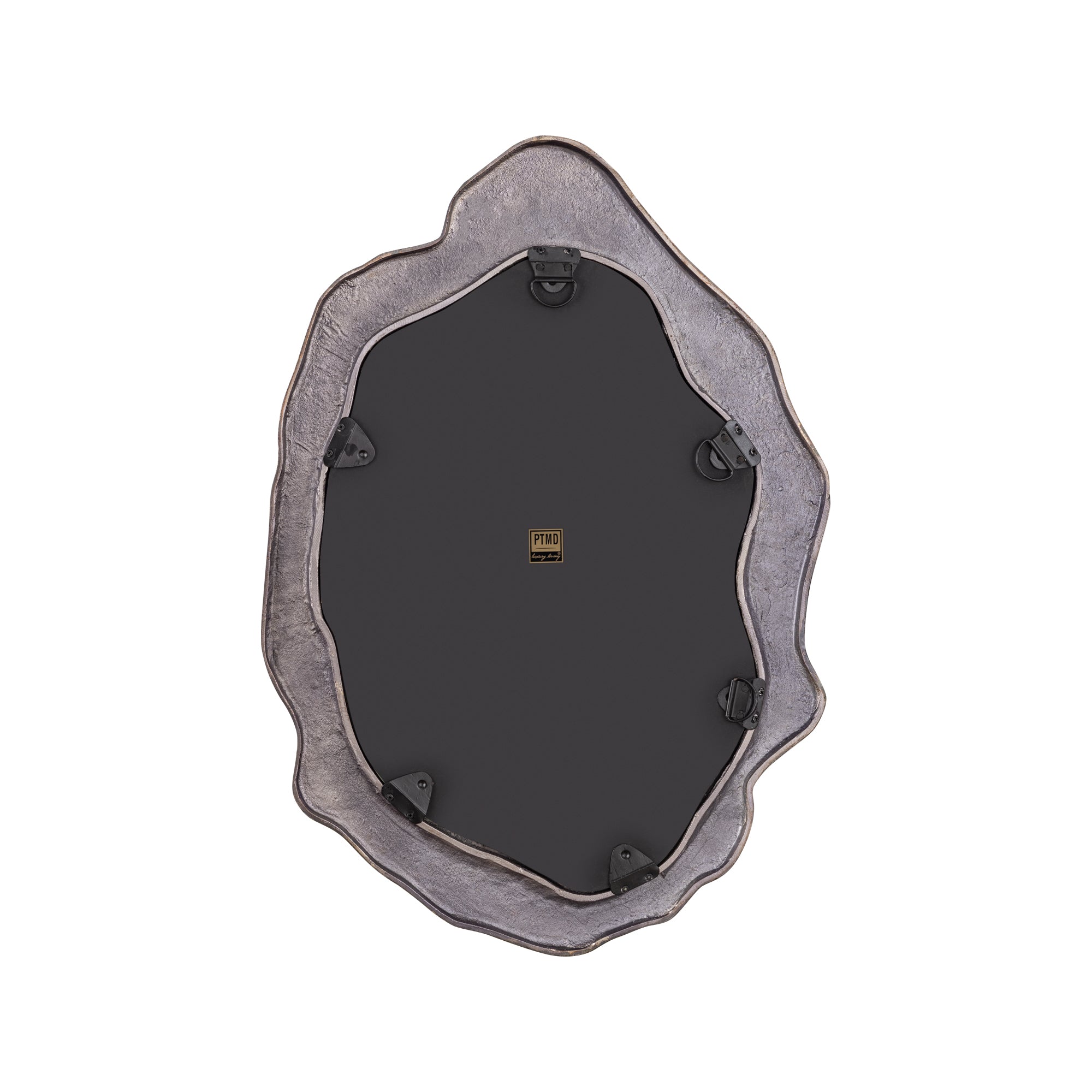 Morina Black alu mirror organic oval shape