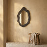 Morina Black alu mirror organic oval shape