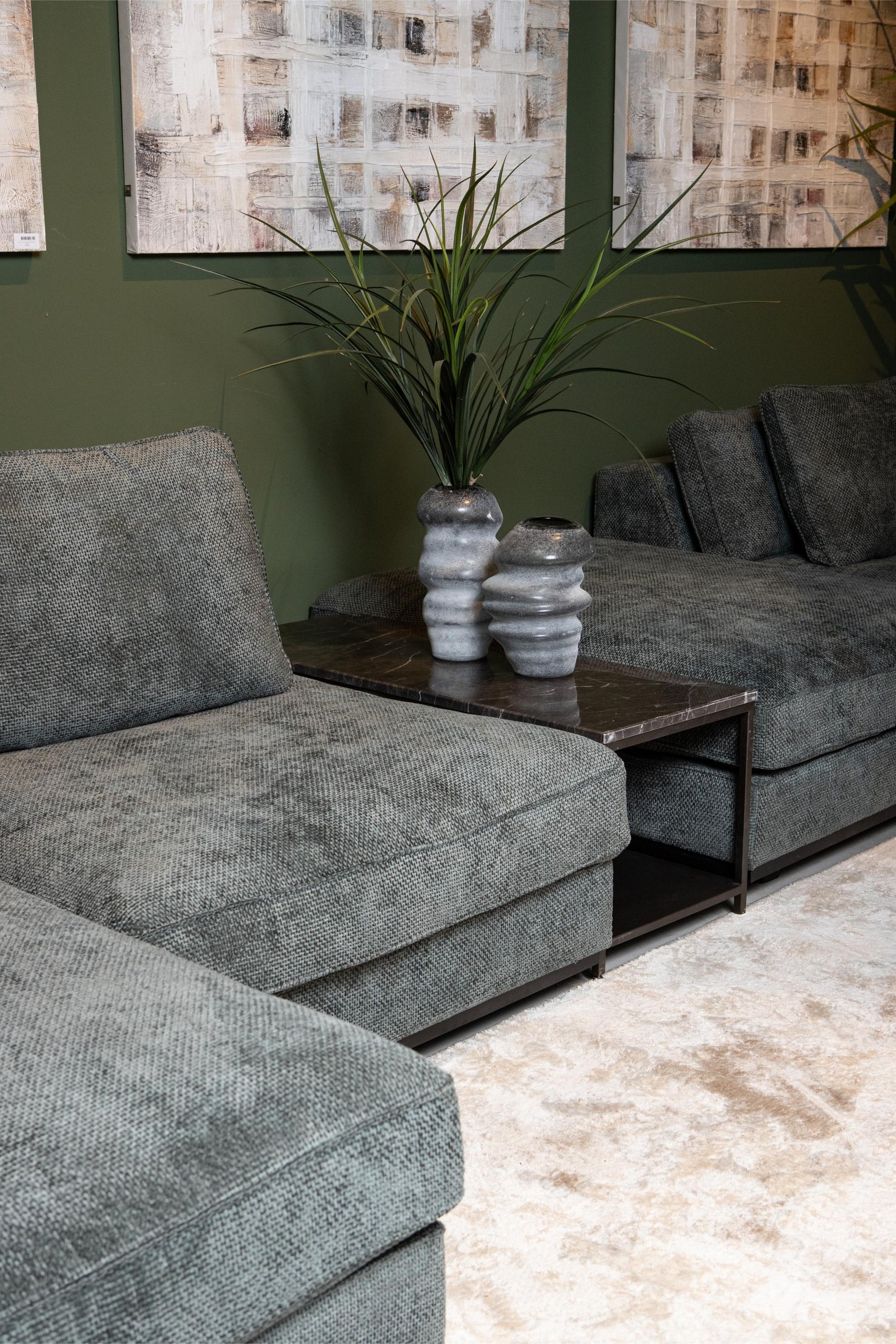 Laco Brown sidetable marble top taupe metal frame - Photo 4