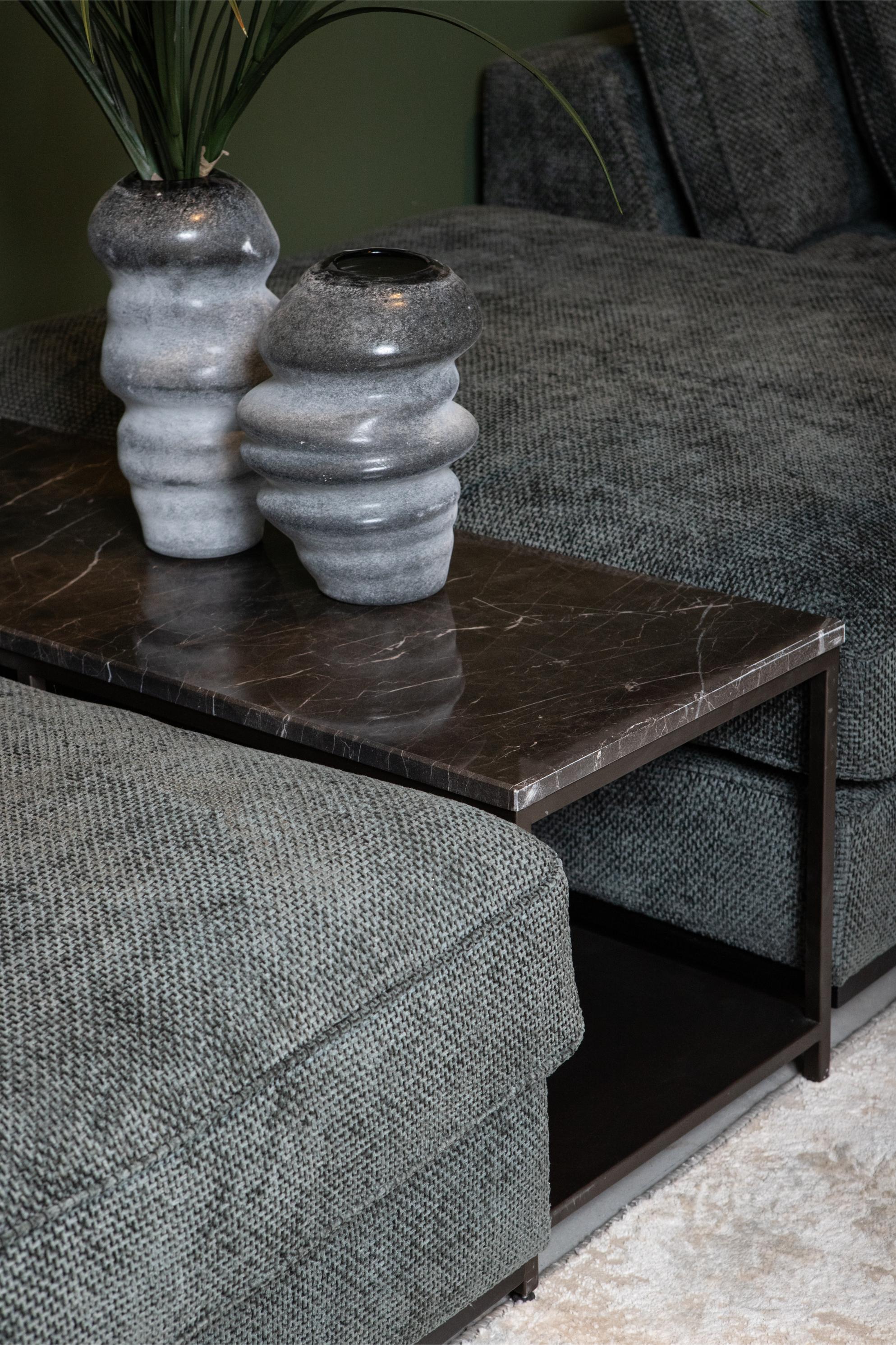 Laco Brown sidetable marble top taupe metal frame - Photo 3