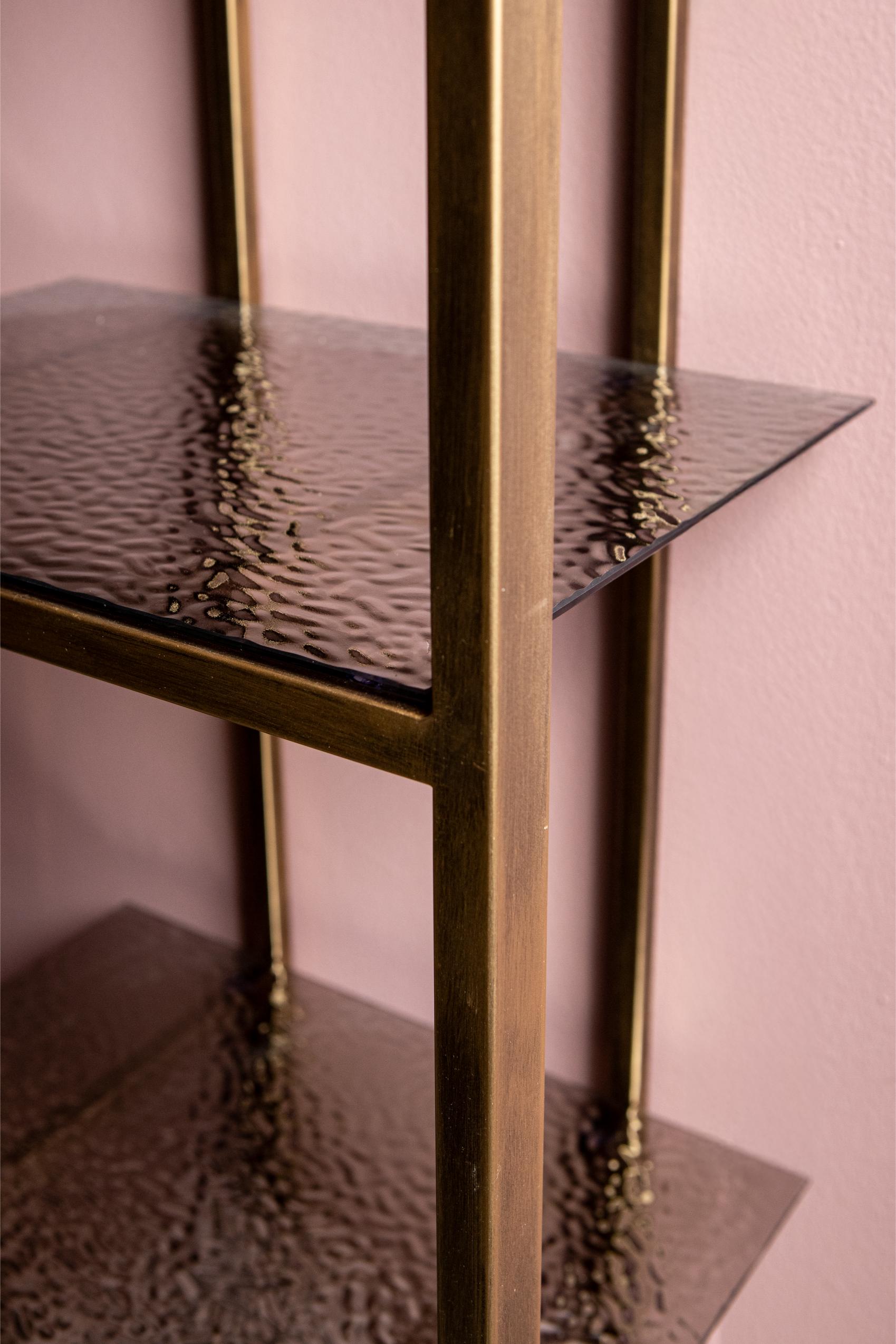 Ilya Gold metal cabinet smoky glass shelves - Photo 3