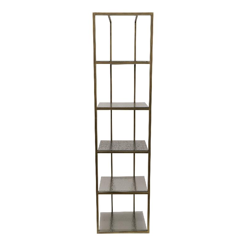 Ilya Gold metal cabinet smoky glass shelves