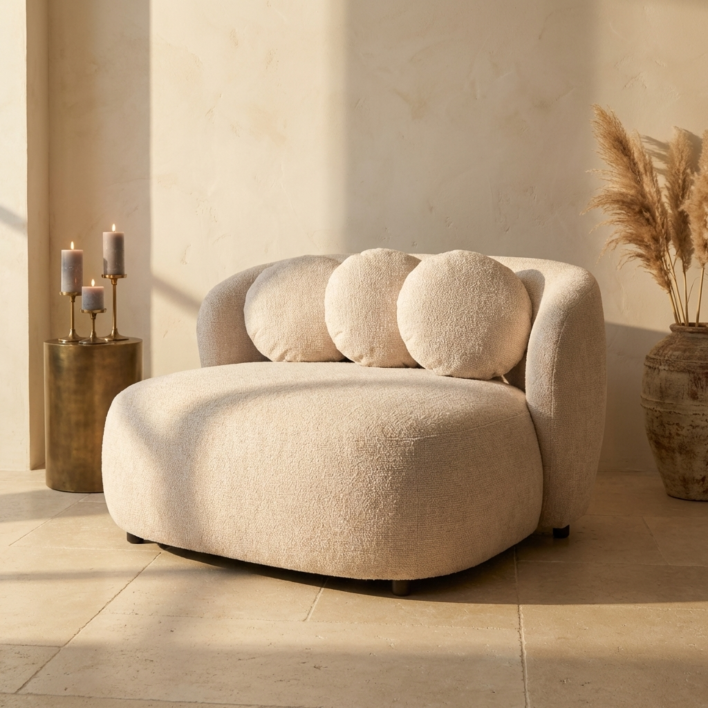 Causeuse Aphrodite — Crème Legacy Dove — Fauteuil design premium | Häus