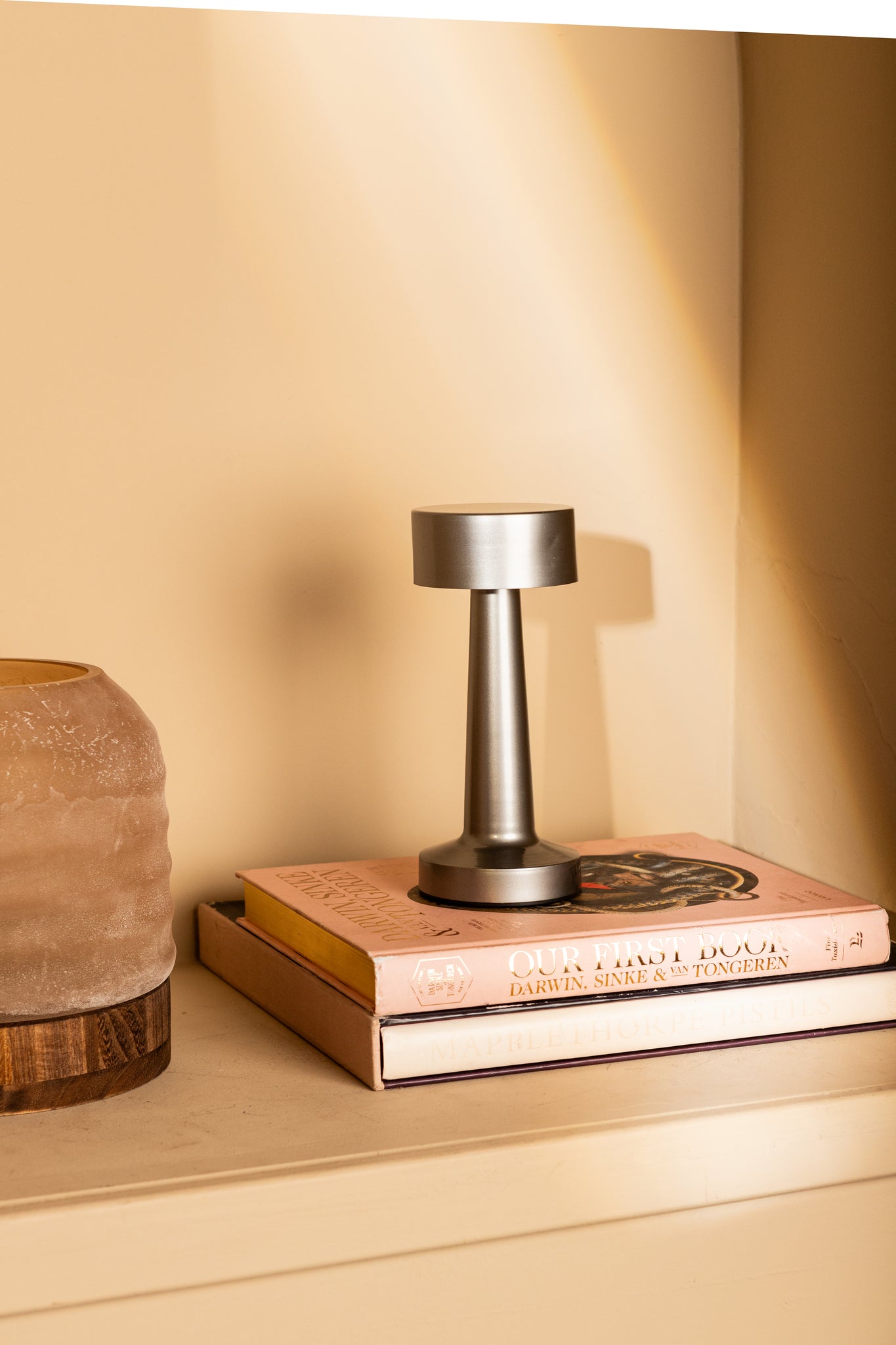Saraann Lampes LED en aluminium moulé — Alu Led Tablelight Flat Round Shade - Argent