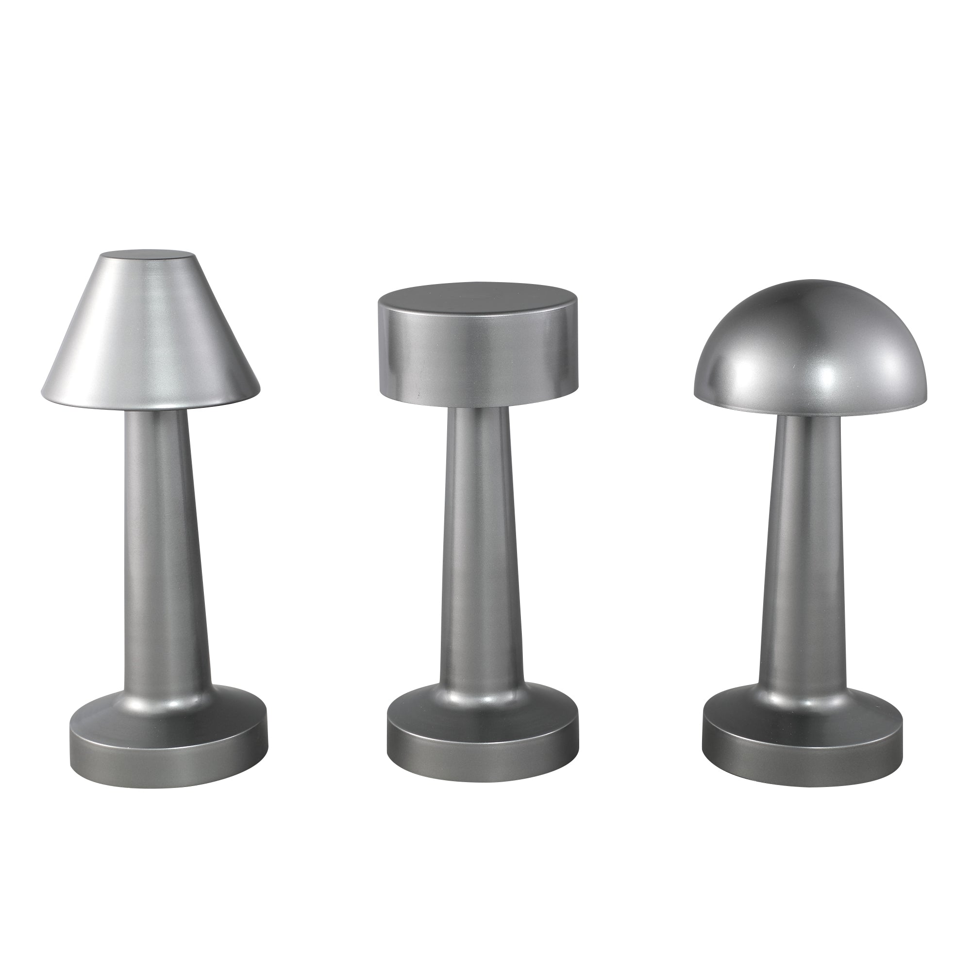 Saraann Lampes LED en aluminium moulé — Alu Led Tablelight Flat Round Shade - Argent