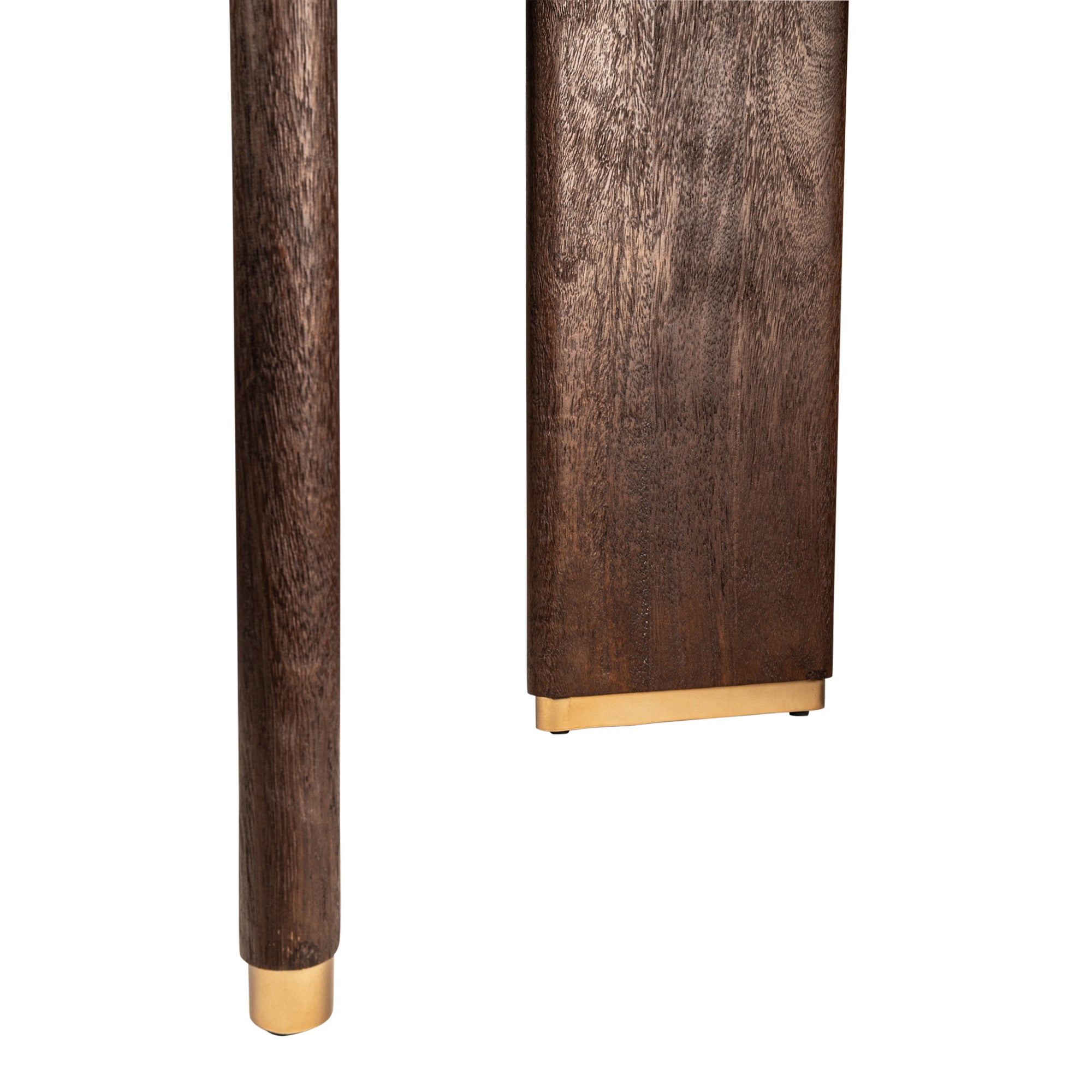 Liber Brown mango wood dining table 240cm gold leg