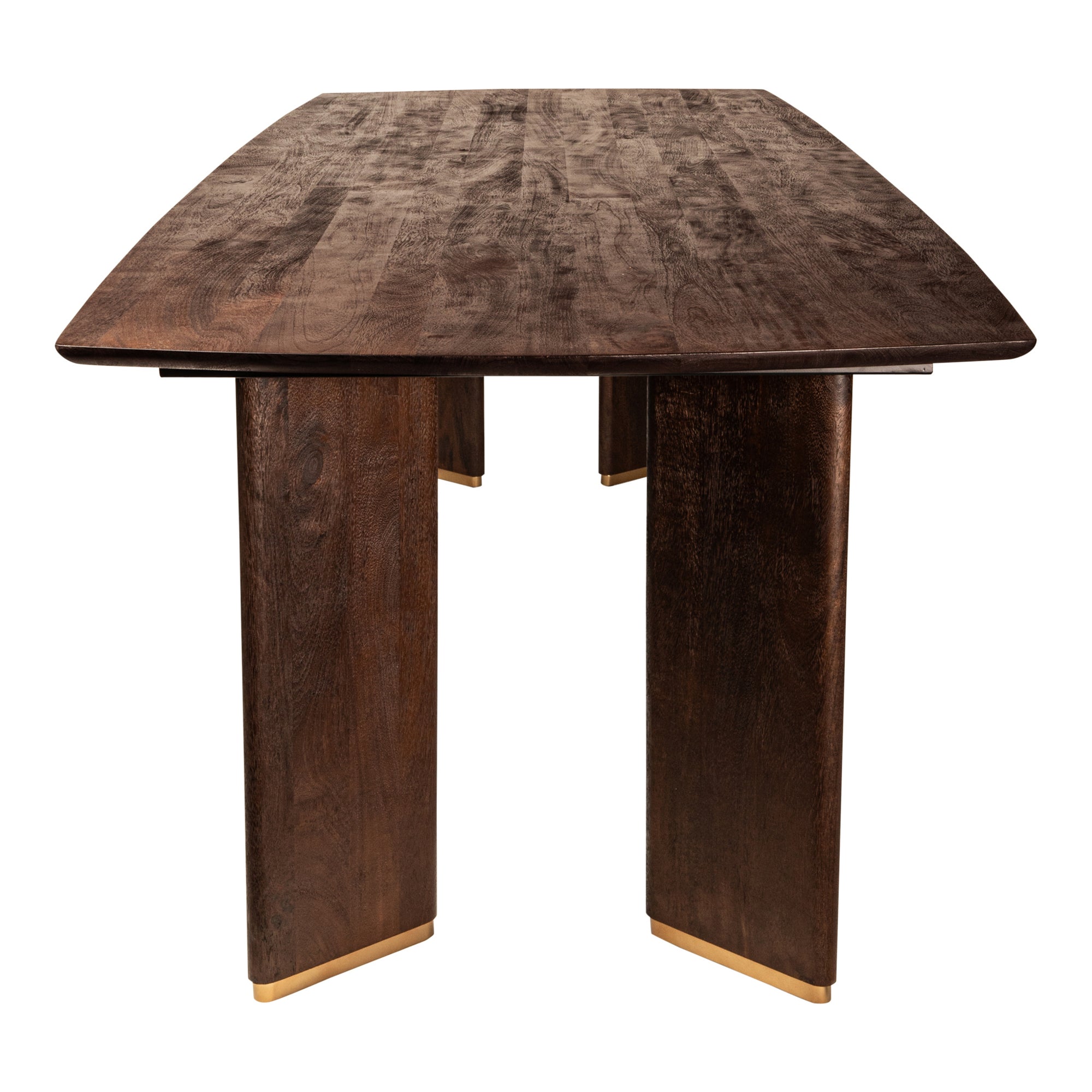 Liber Brown mango wood dining table 240cm gold leg