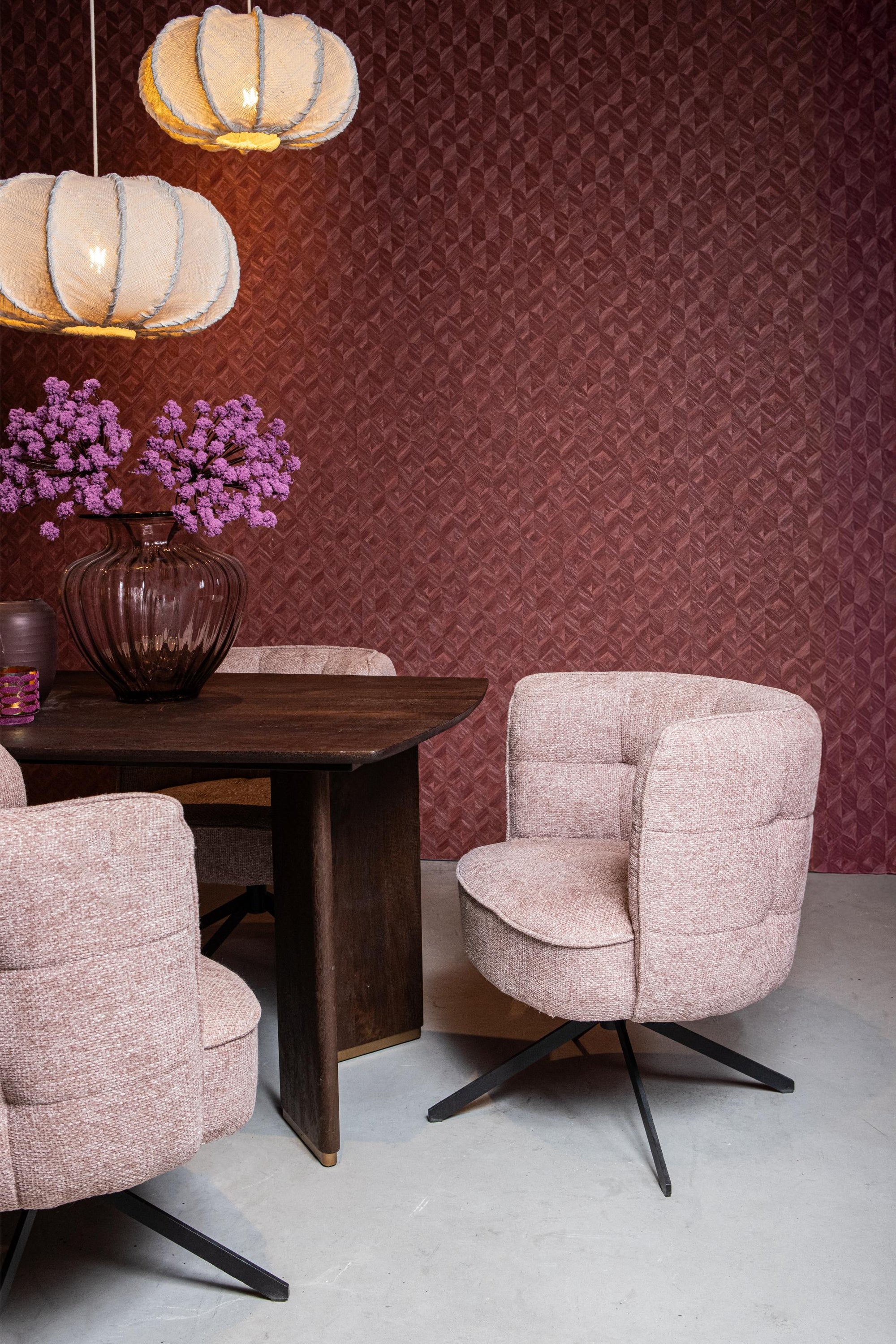 Odin Pink diningchair legacy 14 flamingo black leg - Photo 3