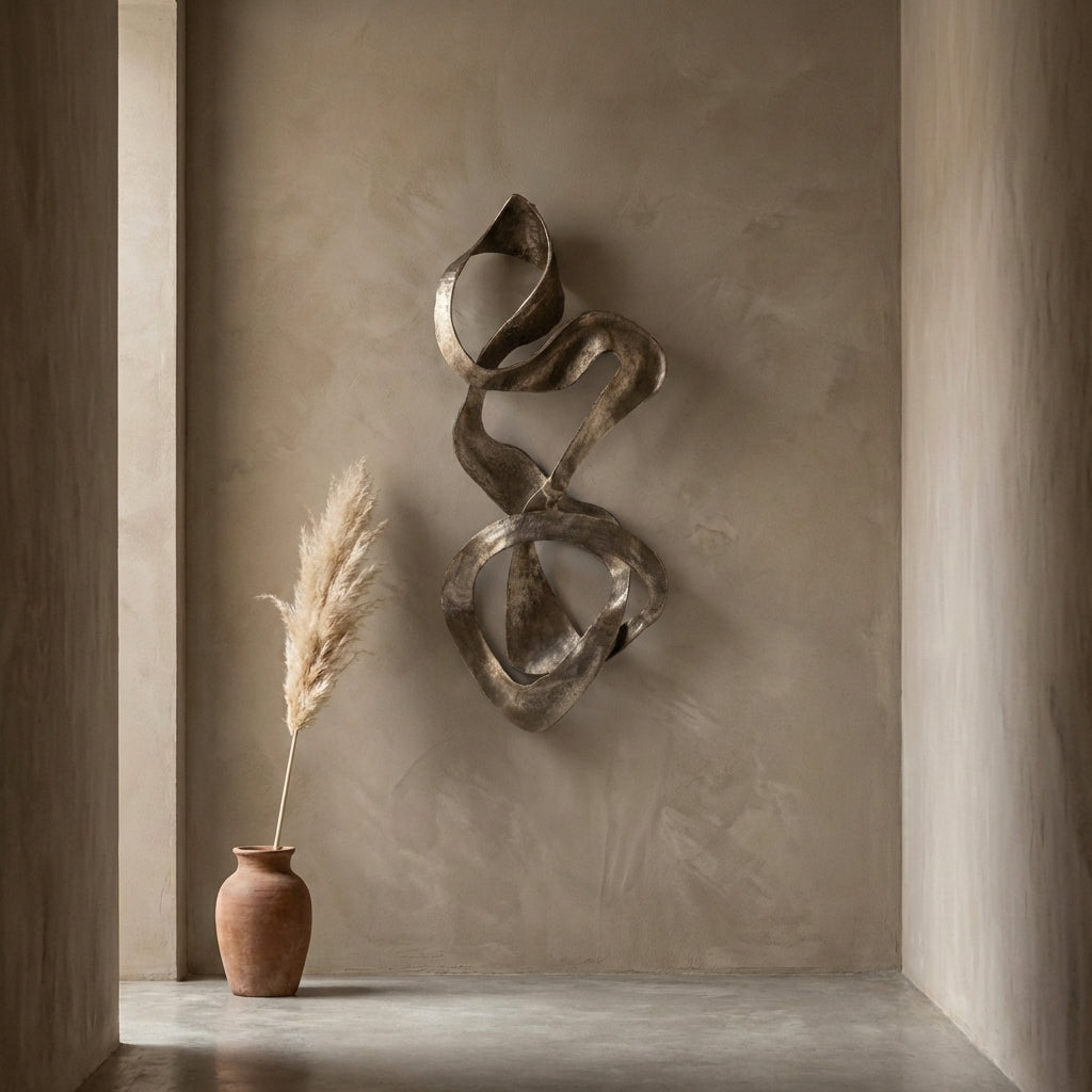 Neven Gold casted alu metal swirl wall panel S