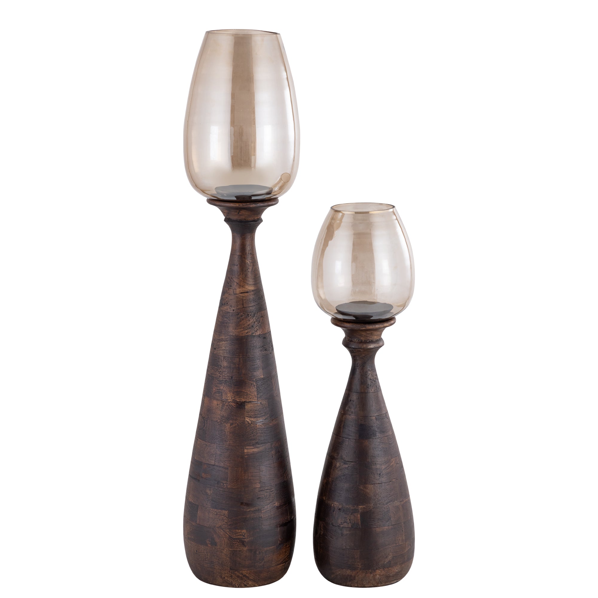 Midi Bougeoirs en bois de manguier — Stormlight Luster - Marron