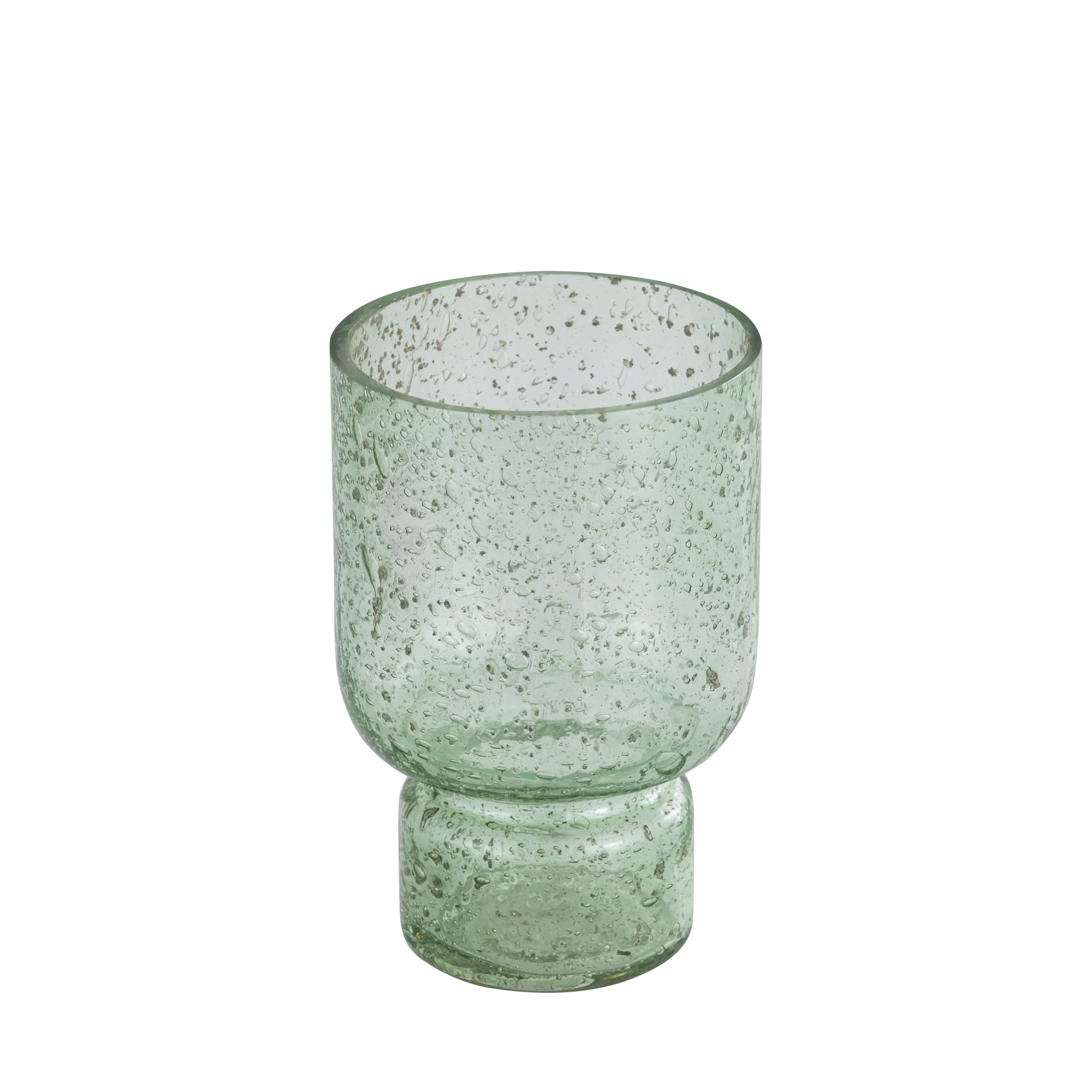 Laurynn Photophores en verre — Stone Look Tealight On Base - Vert