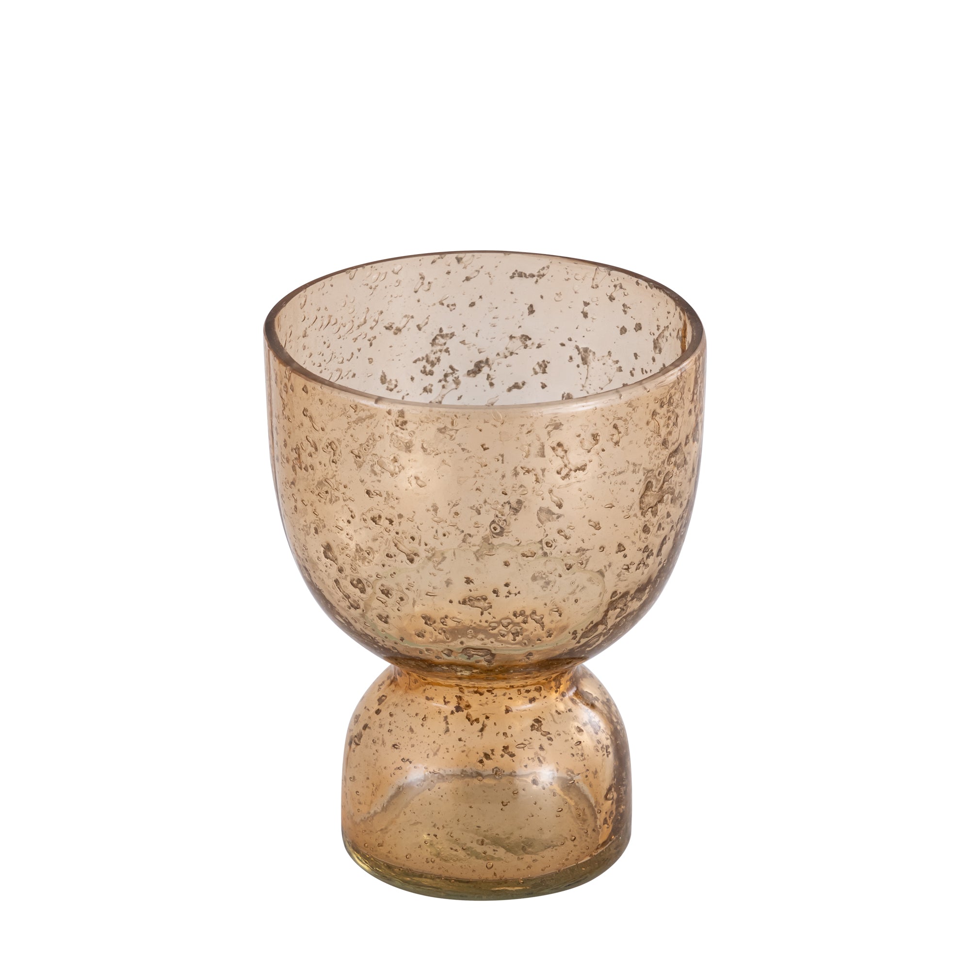 Laurynn Photophores en verre — Brown Stone Look Tealight On Base - Orange