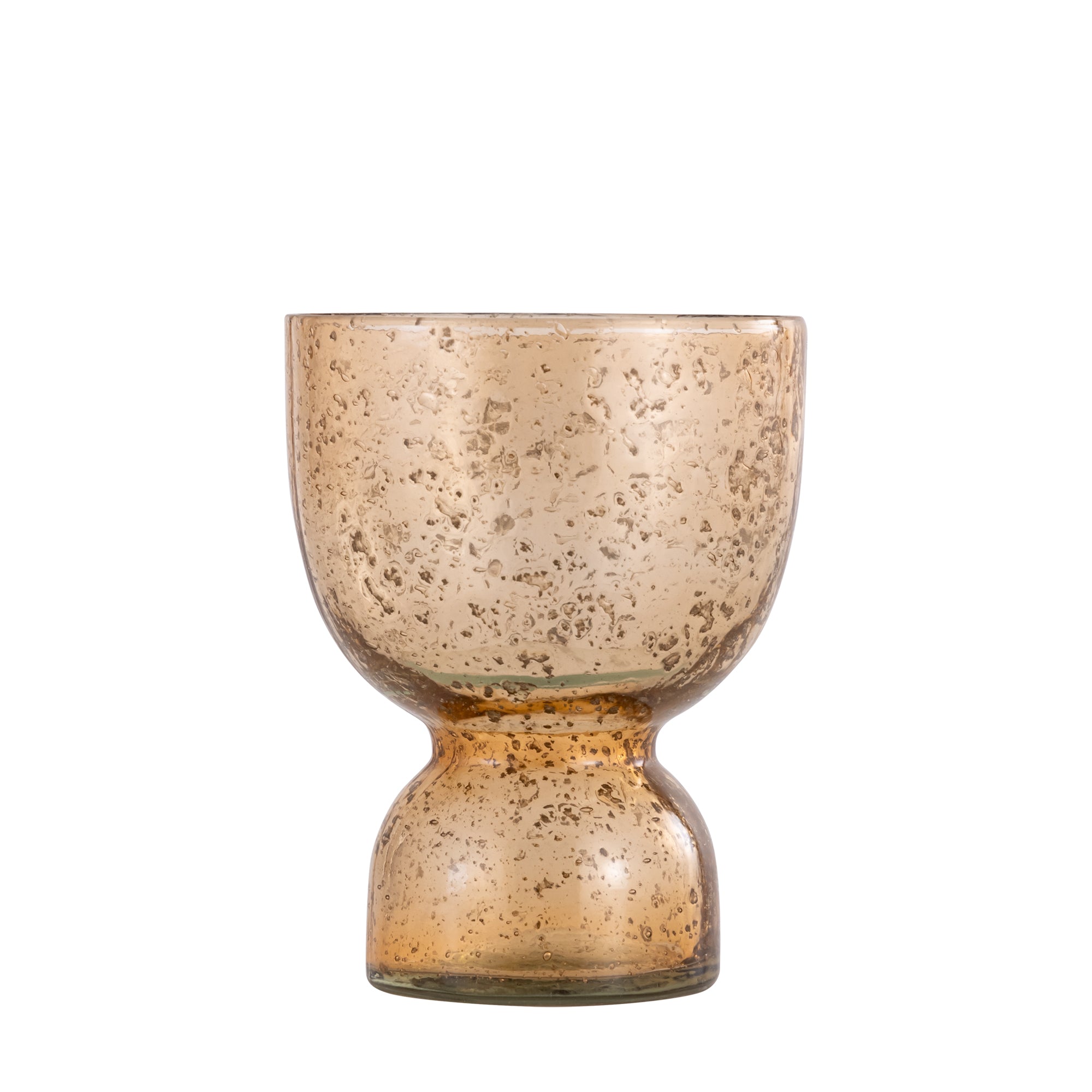 Laurynn Photophores en verre — Brown Stone Look Tealight On Base - Orange