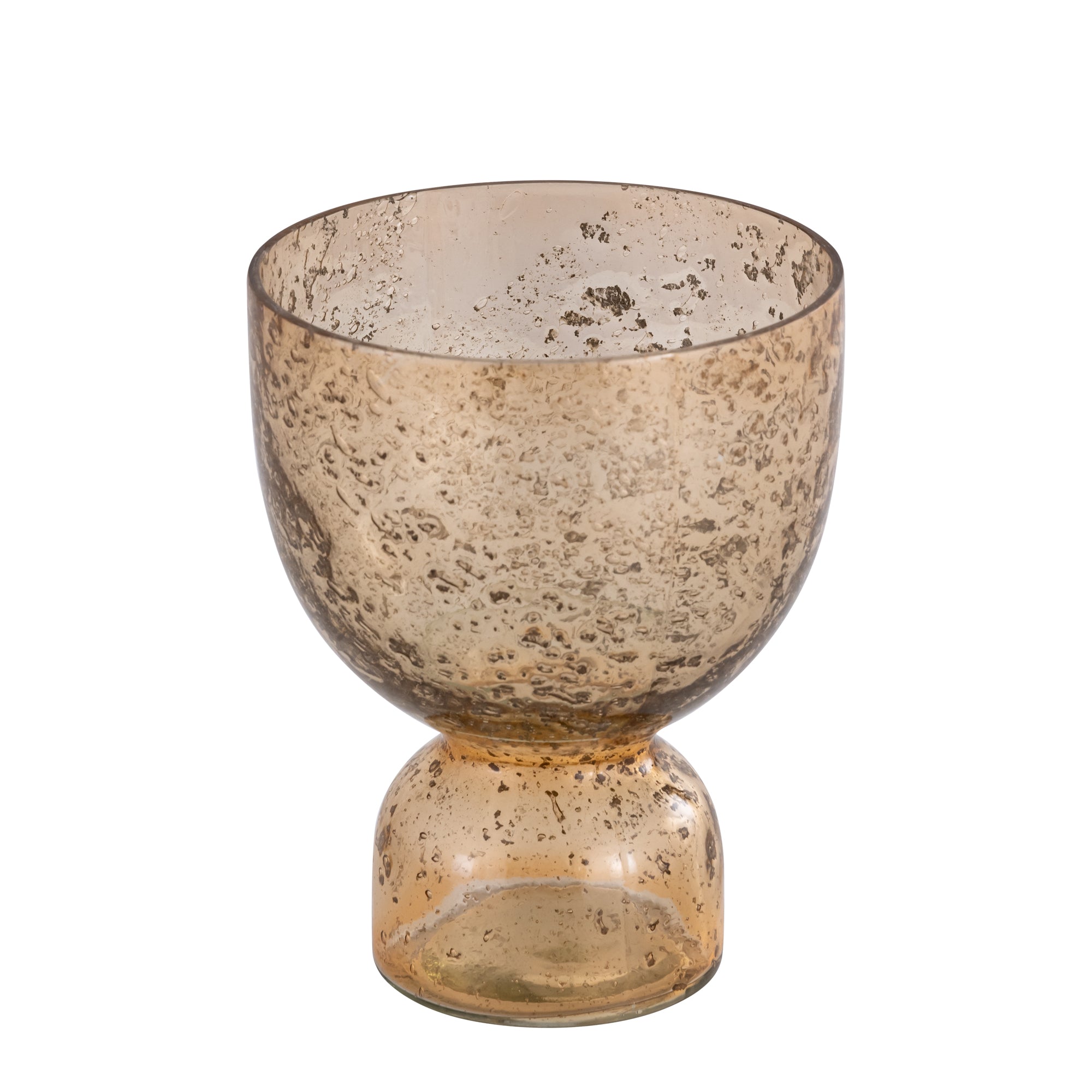 Laurynn Photophores en verre — Brown Stone Look Tealight Holder - Orange