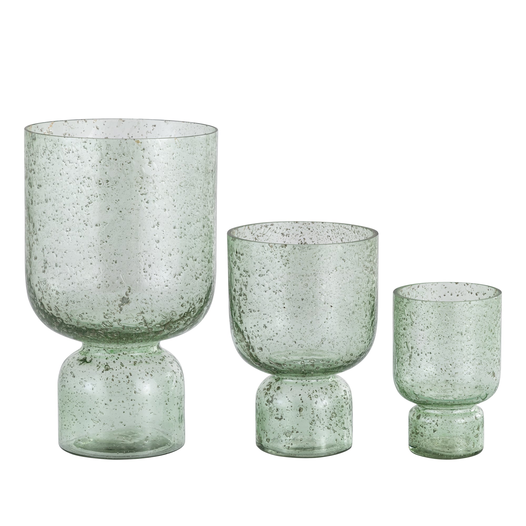 Laurynn Photophores en verre — Stone Look Tealight On Base - Vert