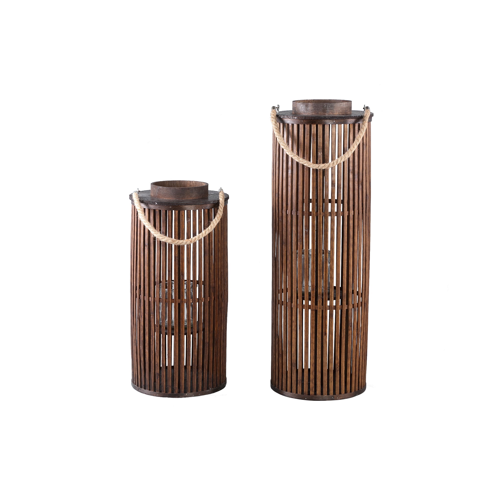Zafria Lanternes en bambou - Marron