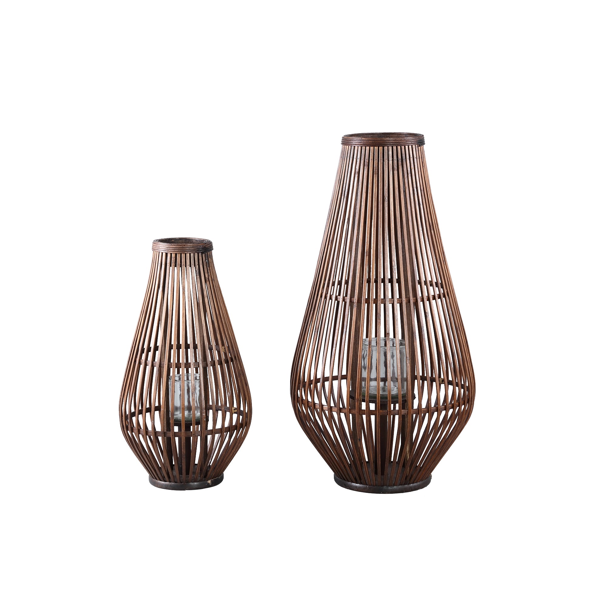 Lysia Lanternes en bambou — Round Lantern With - Marron