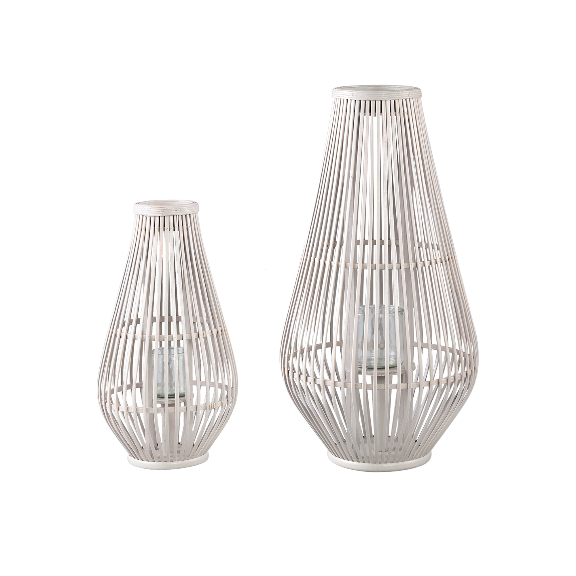 Lysia Lanternes en bambou — Sand Round Lantern With - Crème