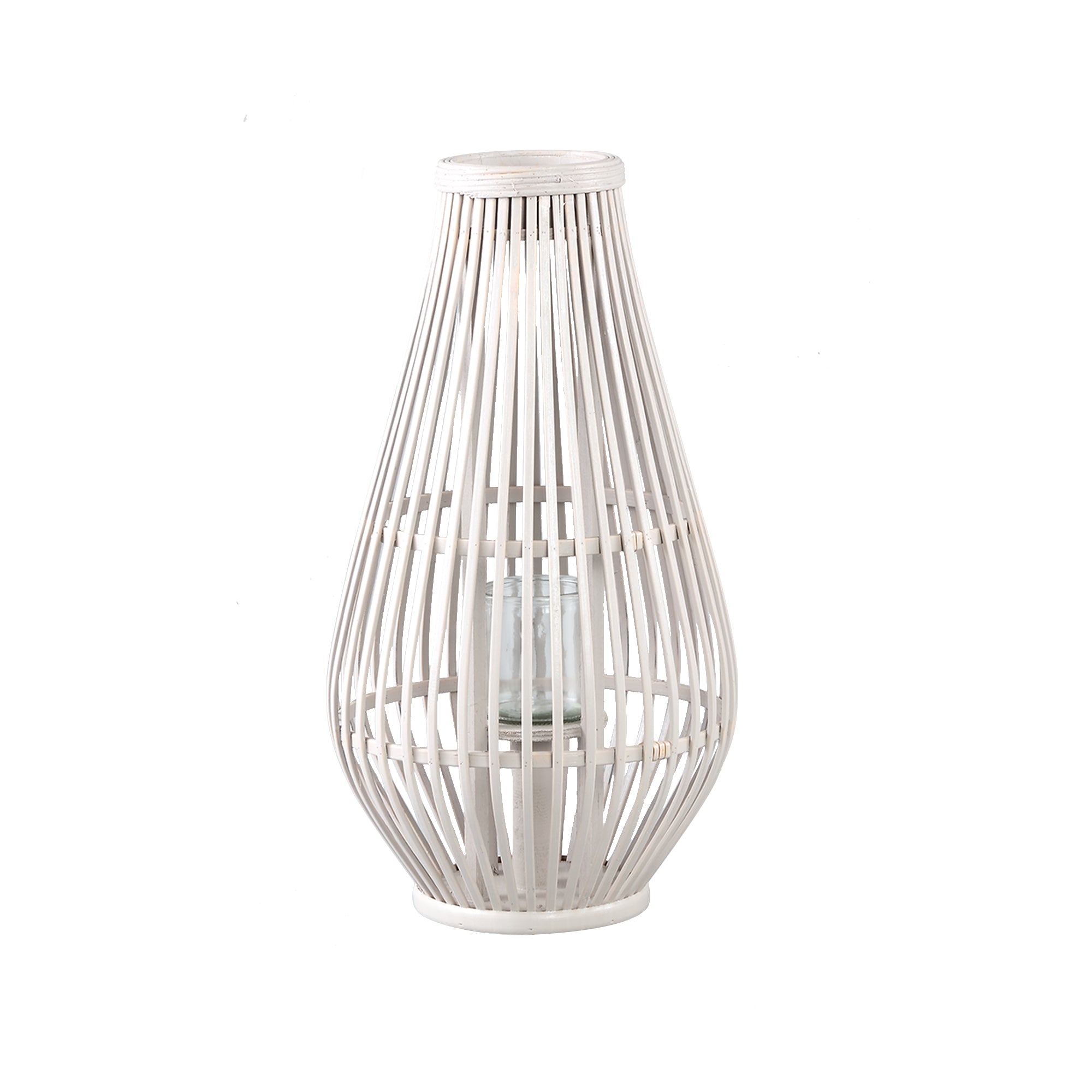 Lysia Lanternes en bambou — Sand Round Lantern With - Crème