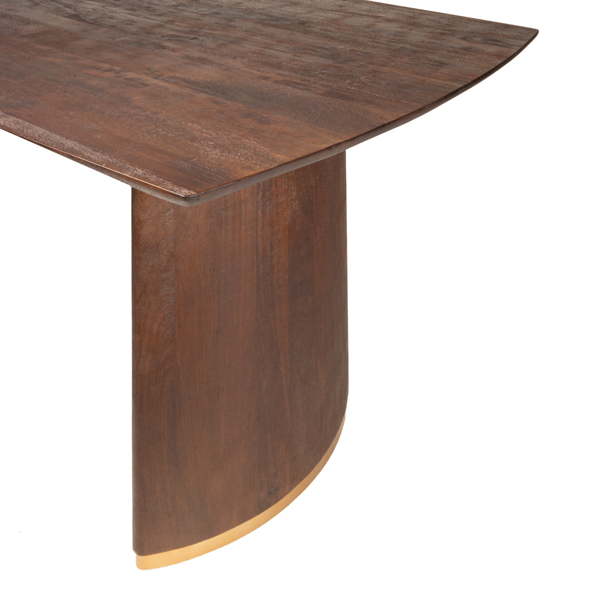 Ostara Brown mango wood diningtable 200cm gold leg
