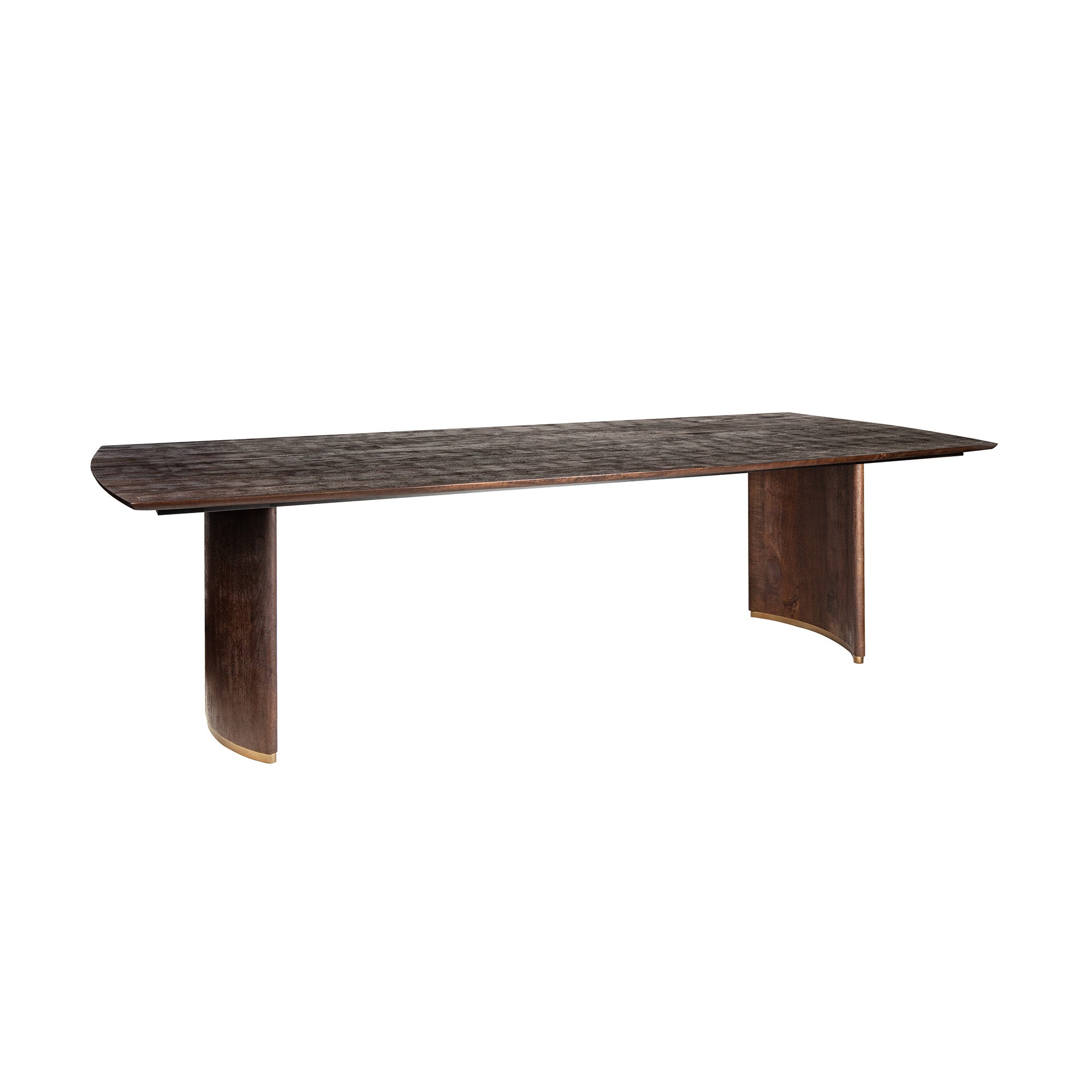 Ostara Brown mango wood diningtable 280cm gold leg