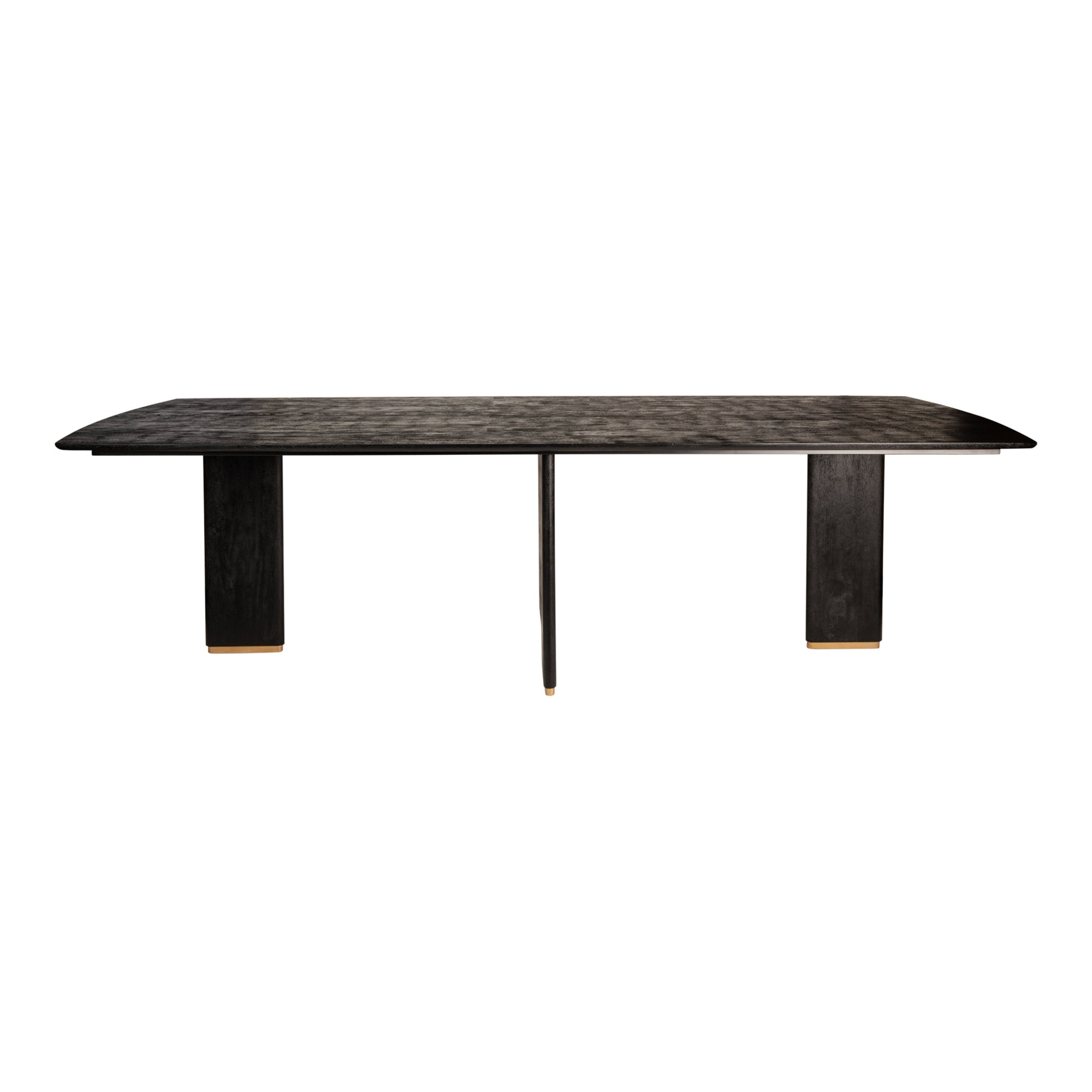 Liber Black mango wood dining table 240cm gold leg