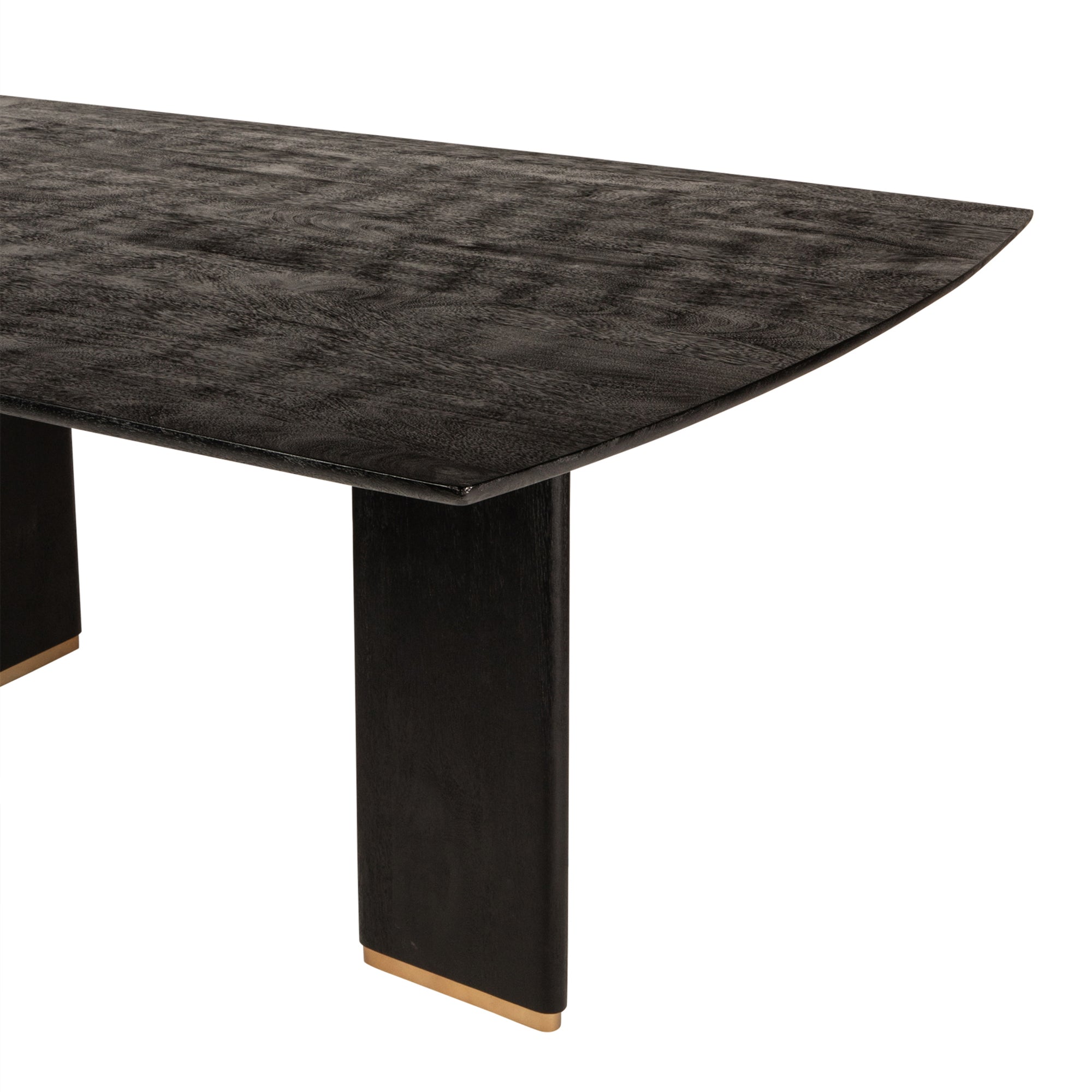 Liber Black mango wood dining table 240cm gold leg